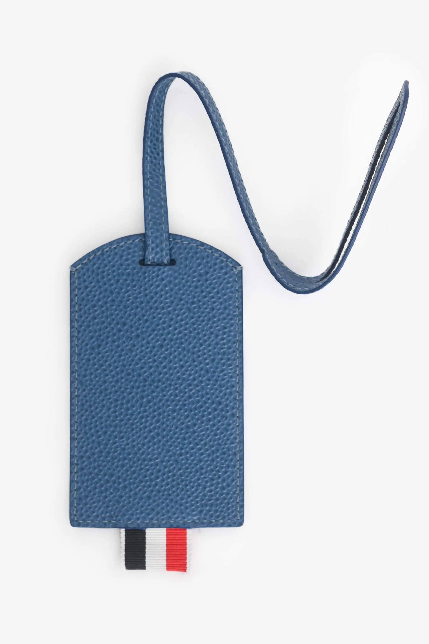 Thom Browne Blue Leather Luggage Tag - Image 3