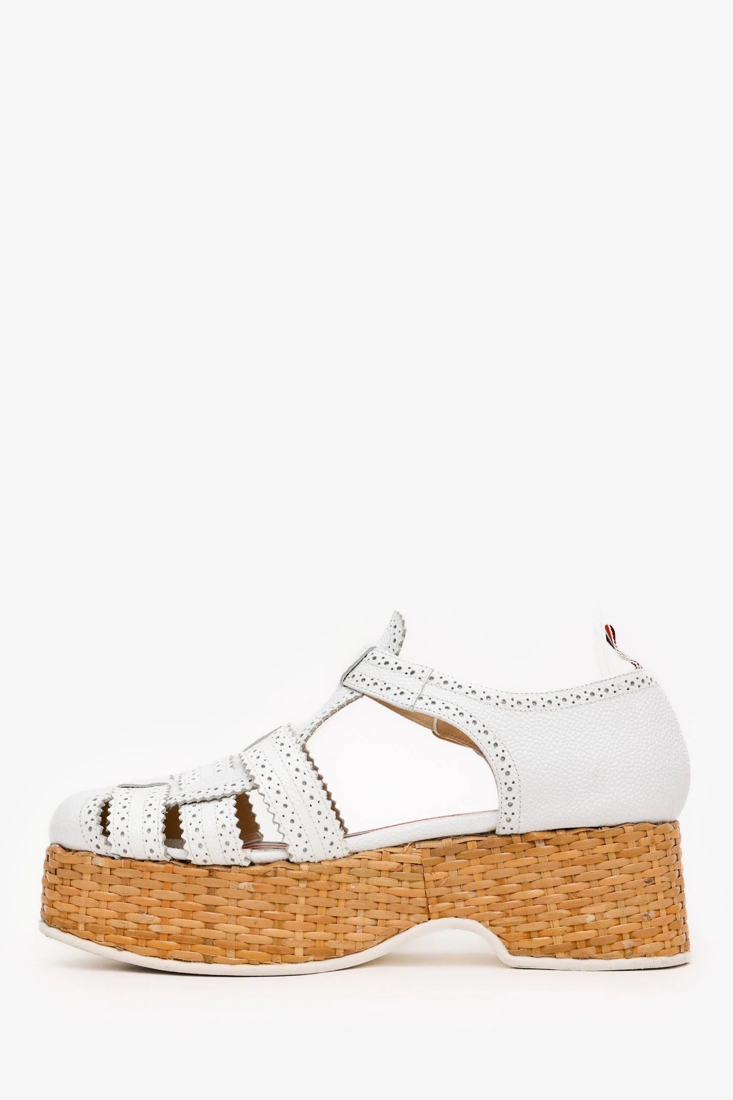 Thom Browne Grained Leather/Wood 'Fisherman' Platform Sandals Size 9.5 - Image 5