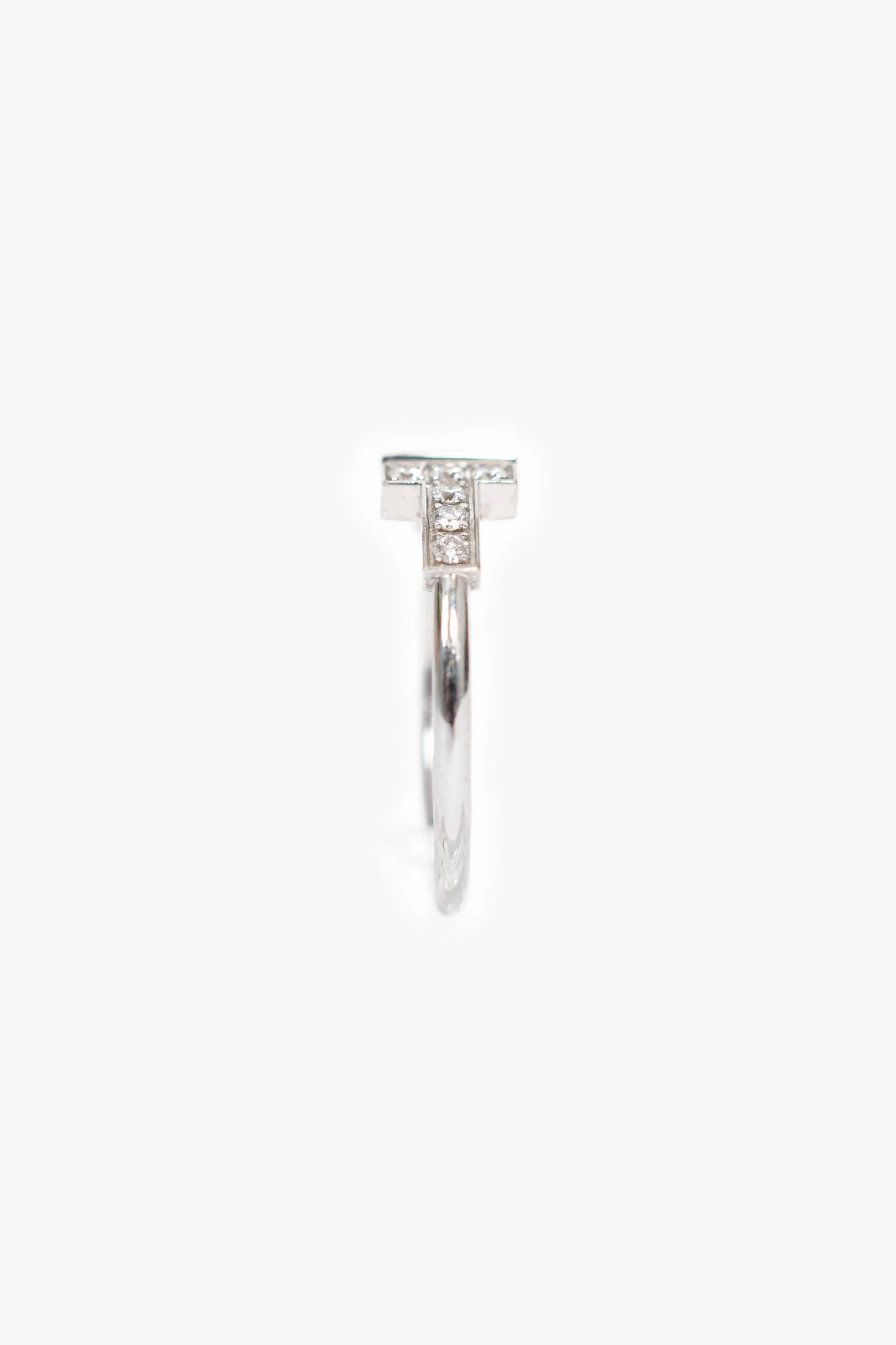 Tiffany & Co. 18K White Gold Diamond T-Wire Ring - Image 4