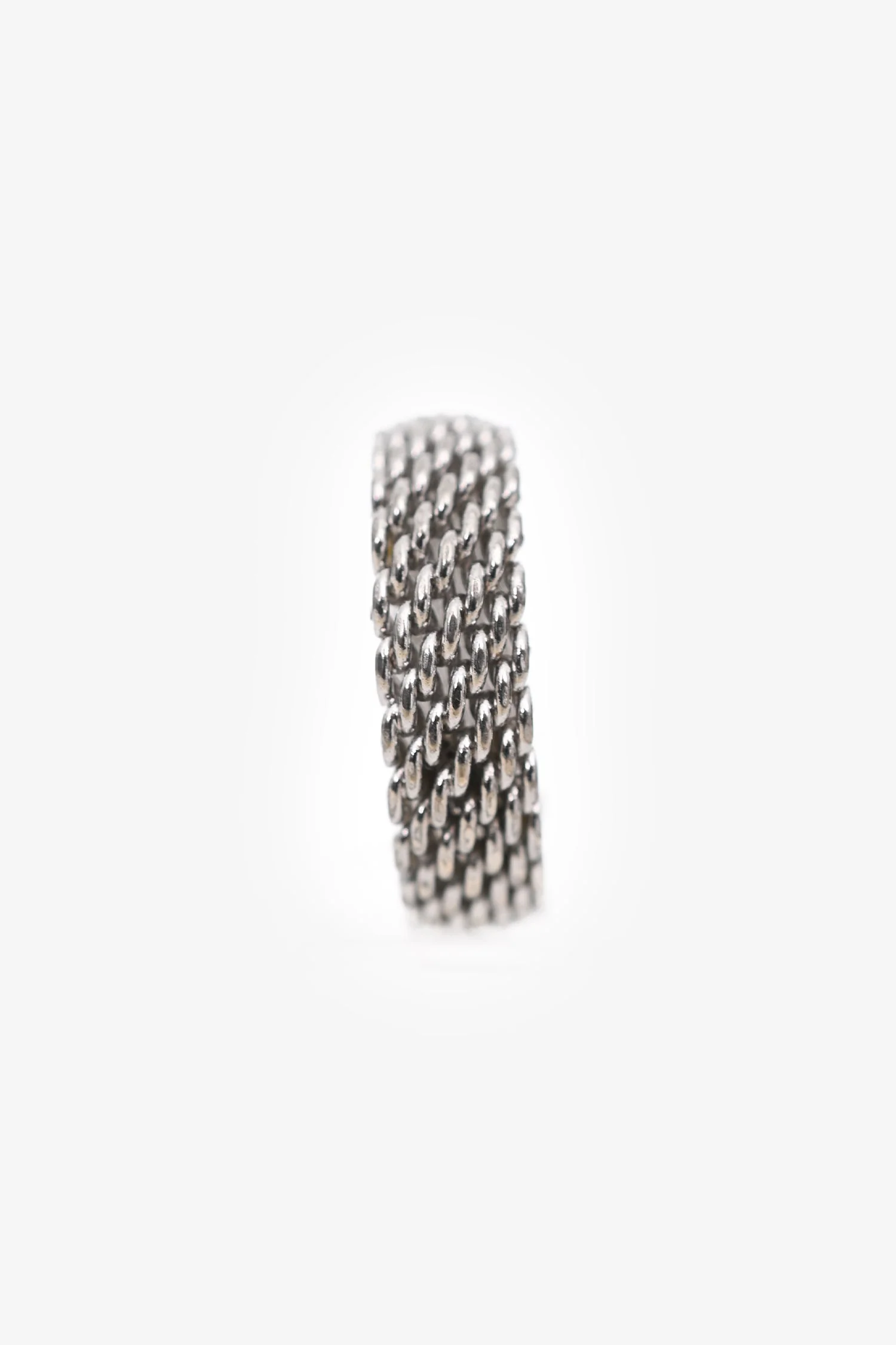 Tiffany & Co. 18k White Gold Somerset Ring Mesh Weave - Image 2