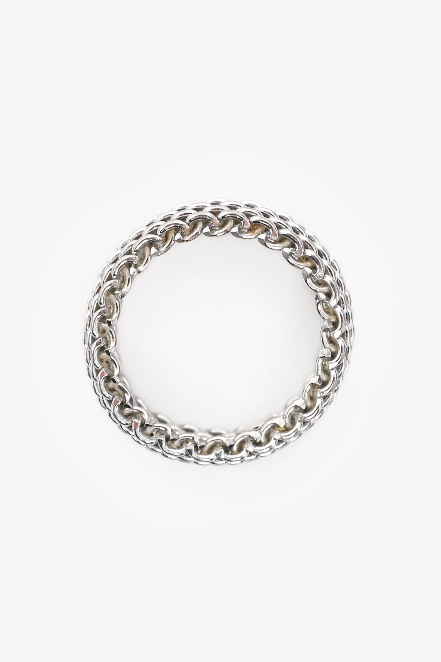 Tiffany & Co. 18k White Gold Somerset Ring Mesh Weave - Image 3