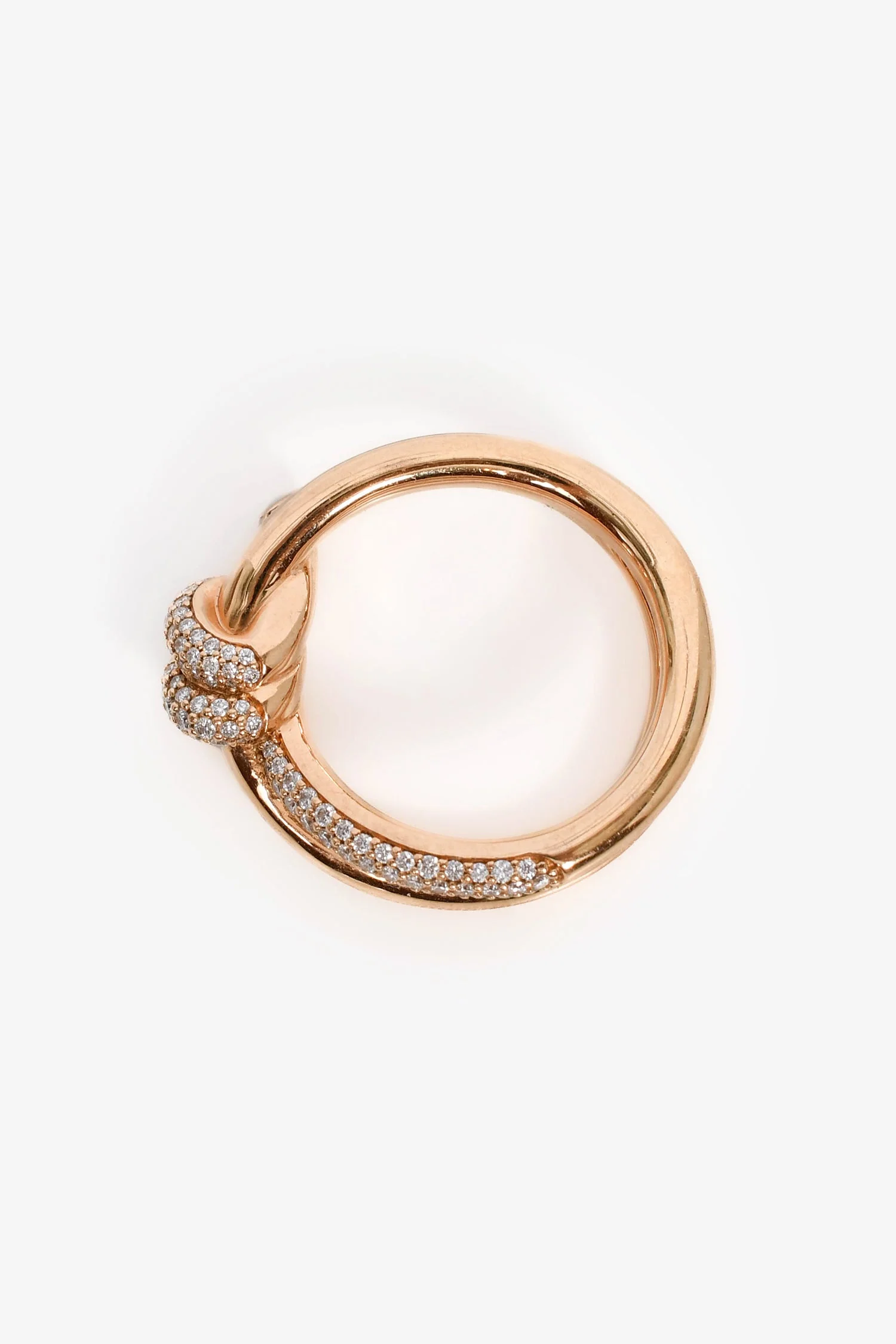 Tiffany & Co. 18K Yellow Gold Diamond Knot Double Row Ring Size 7 - Image 3
