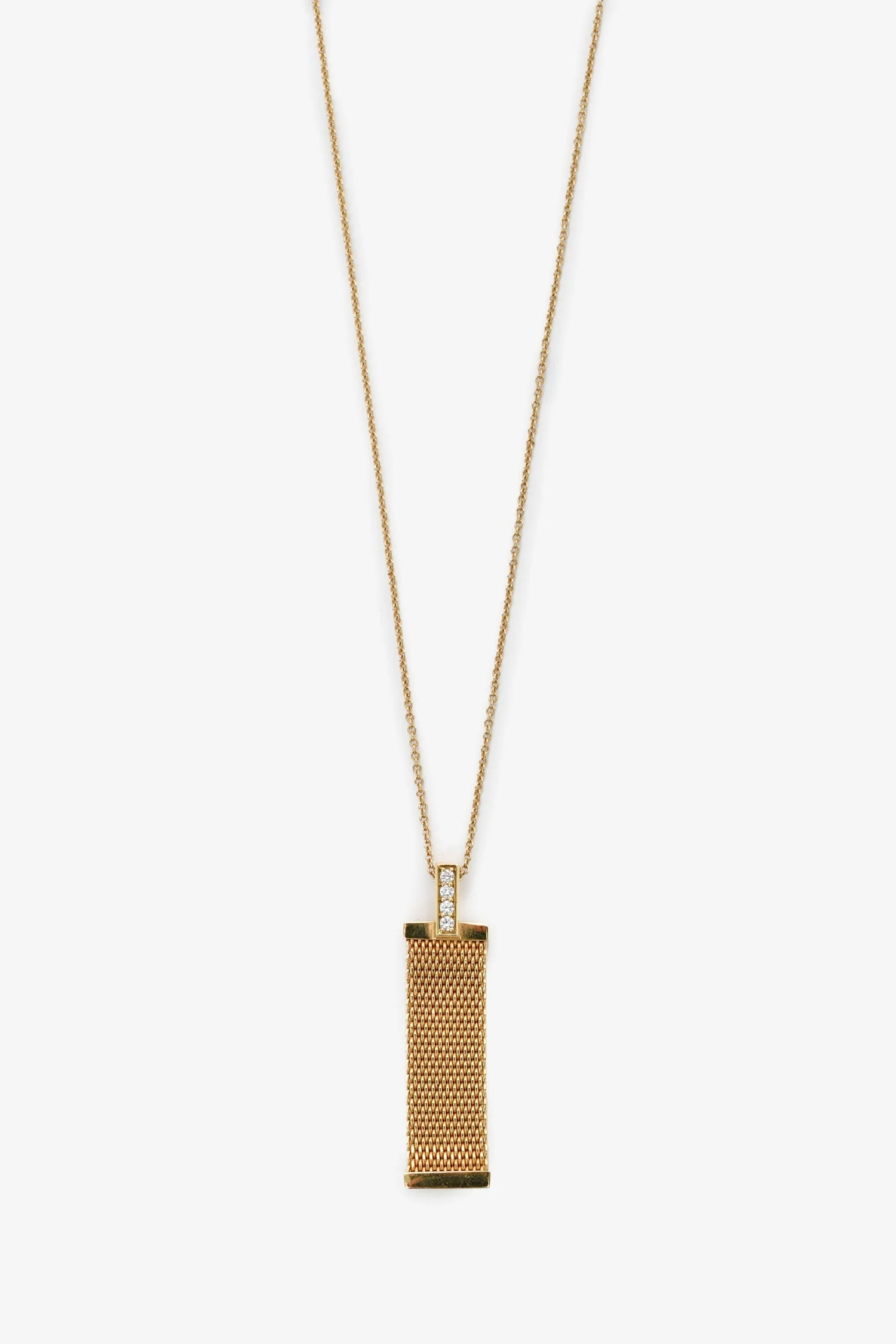 Tiffany & Co. 18k Yellow Gold Diamond Mesh 'Somerset' Necklace - Image 2