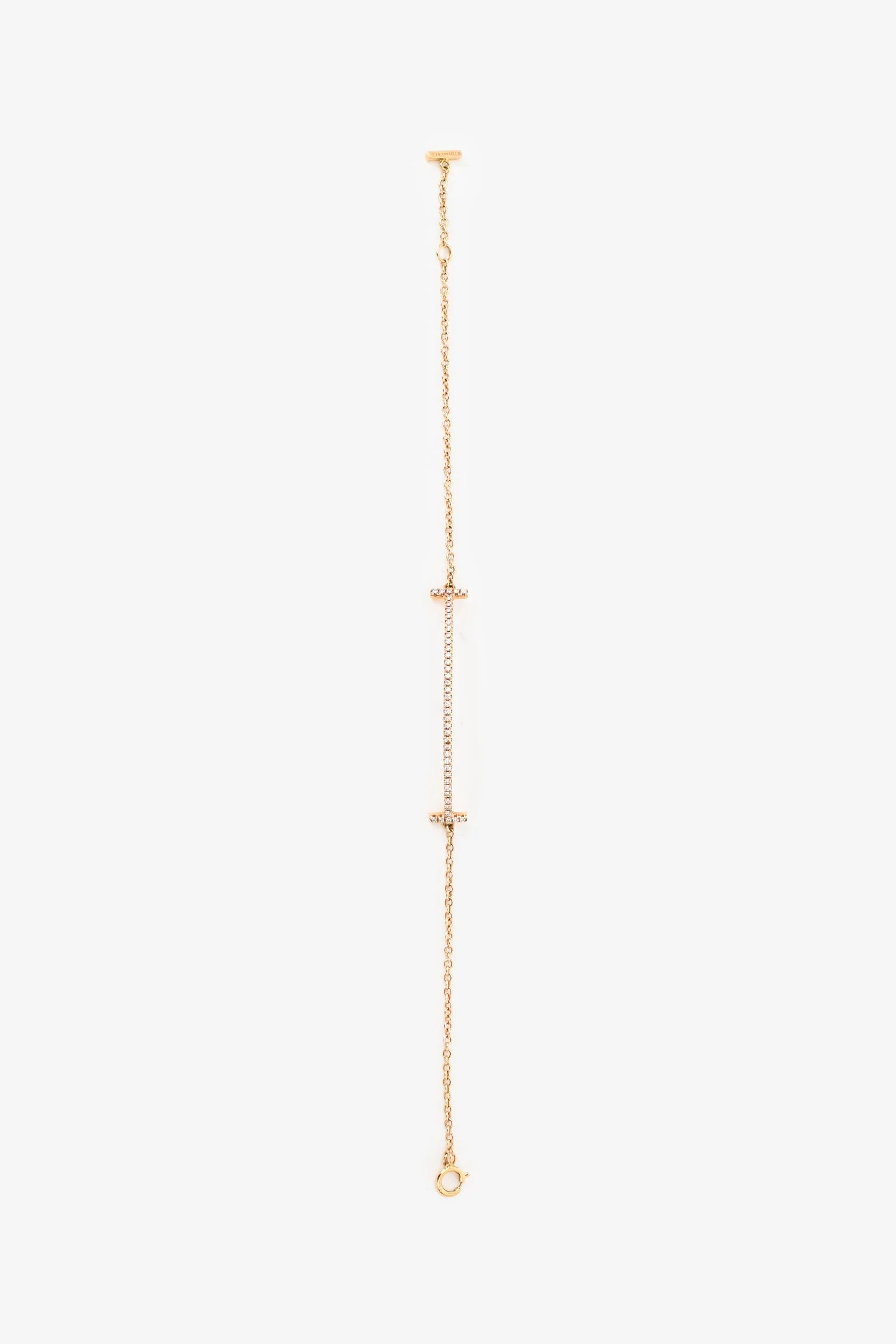 Tiffany & Co. 18K Yellow Gold Diamond Set Tiffany T Bracelet - Image 3