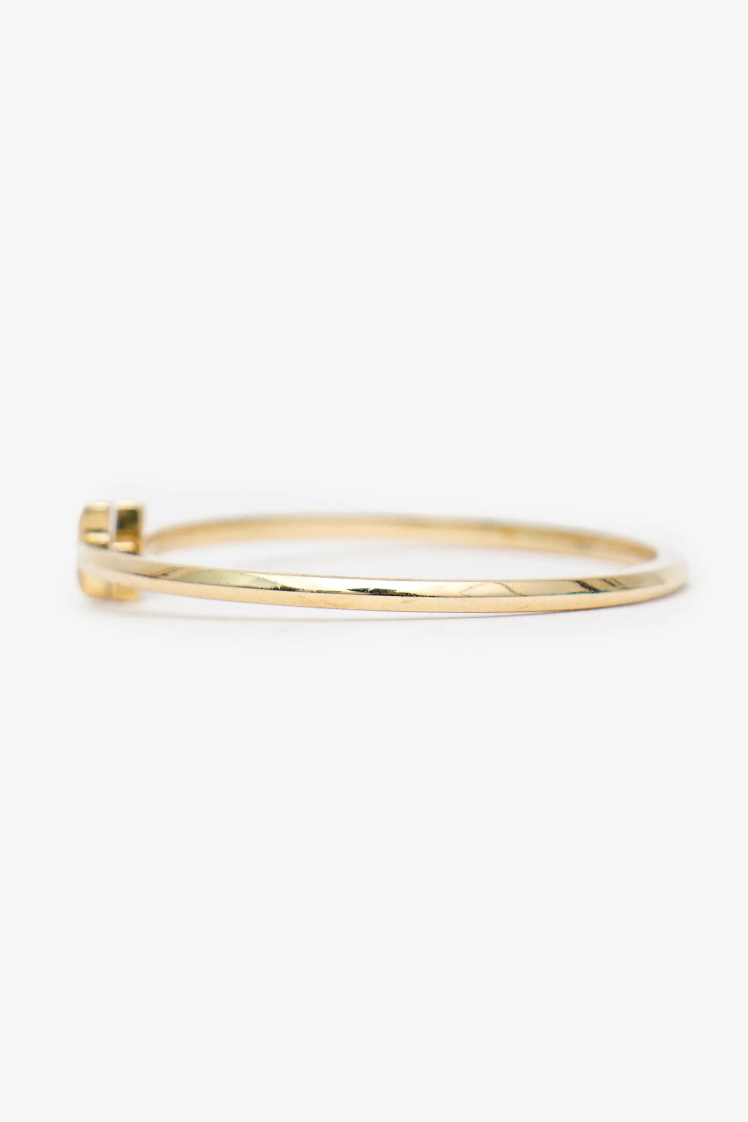 Tiffany & Co. 18k Yellow Gold TT1 Narrow Diamond Hinged Bangle - Image 4