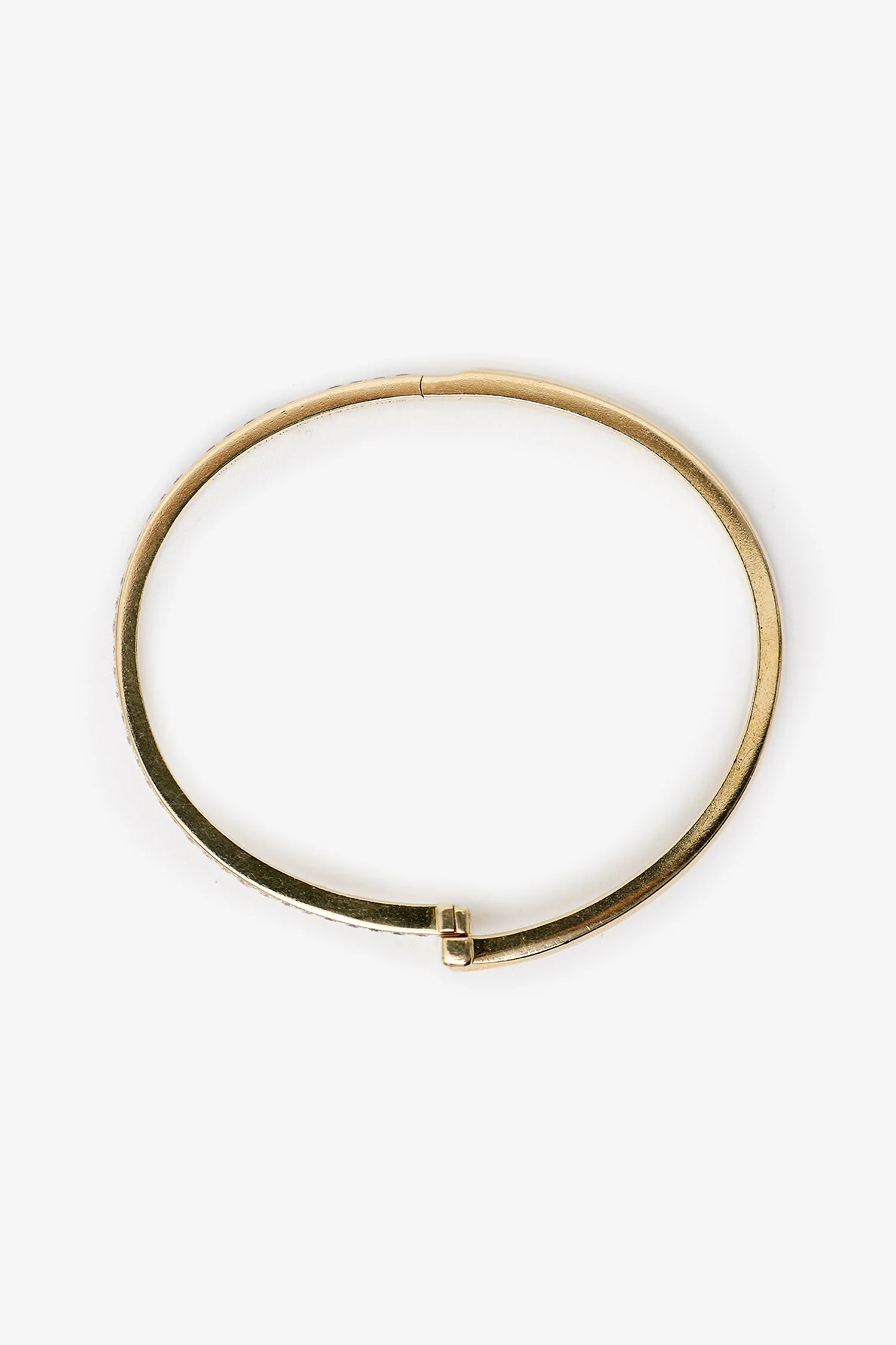 Tiffany & Co. 18k Yellow Gold TT1 Narrow Diamond Hinged Bangle - Image 5