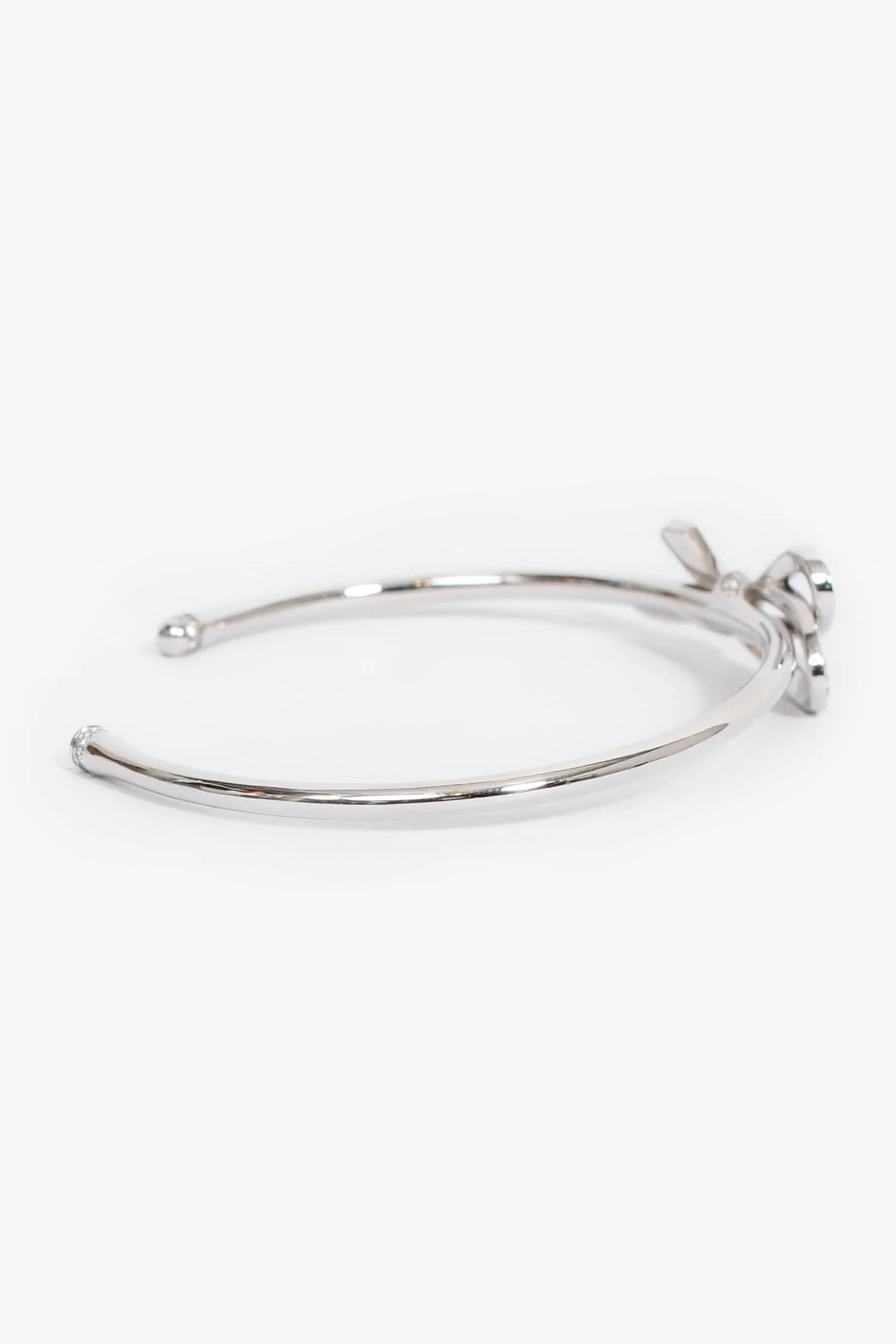 Tiffany & Co. Diamond Bow Cuff Bracelet 18k White Gold - Image 2