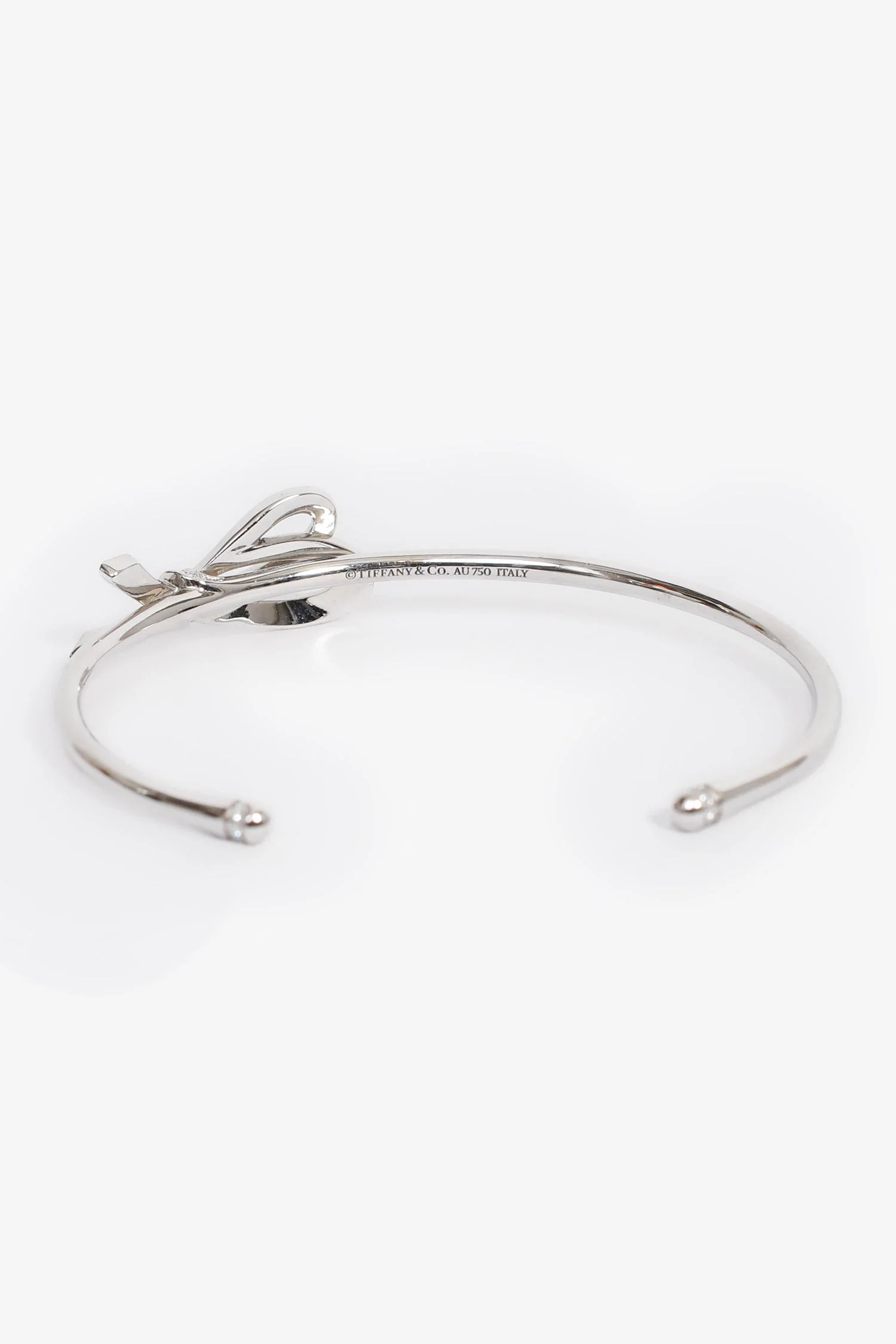 Tiffany & Co. Diamond Bow Cuff Bracelet 18k White Gold - Image 3
