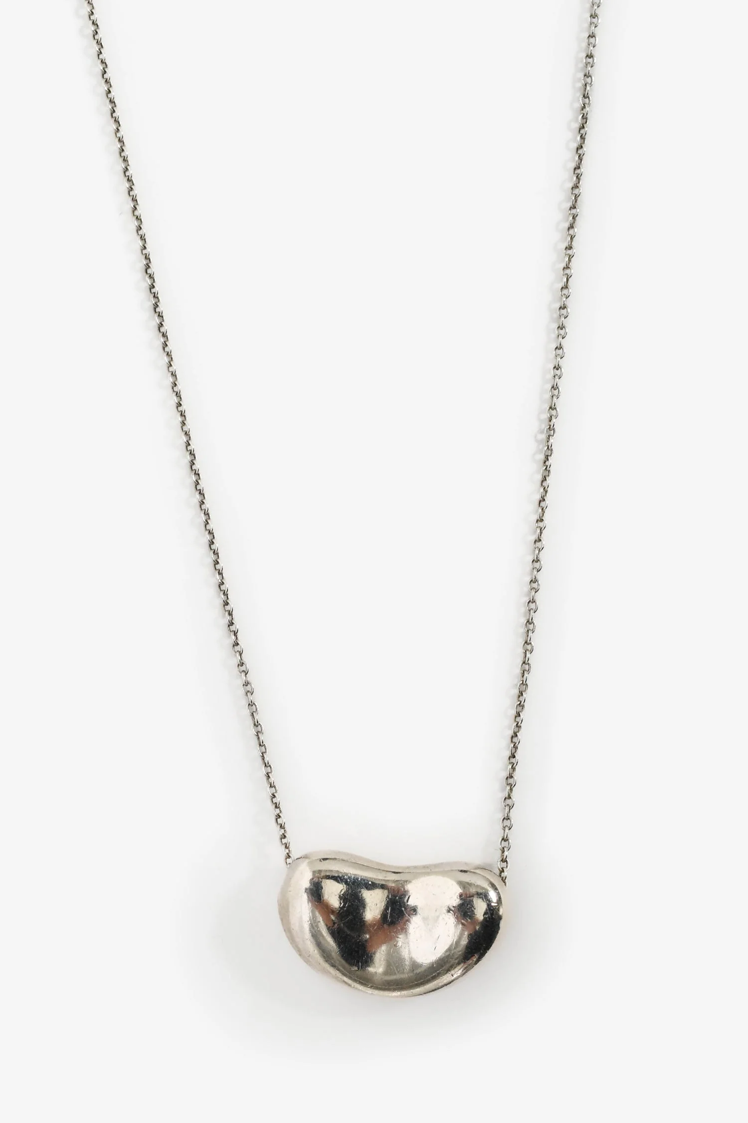 Tiffany & Co. Elsa Peretti Sterling Silver Bean Pendant Necklace - Image 2
