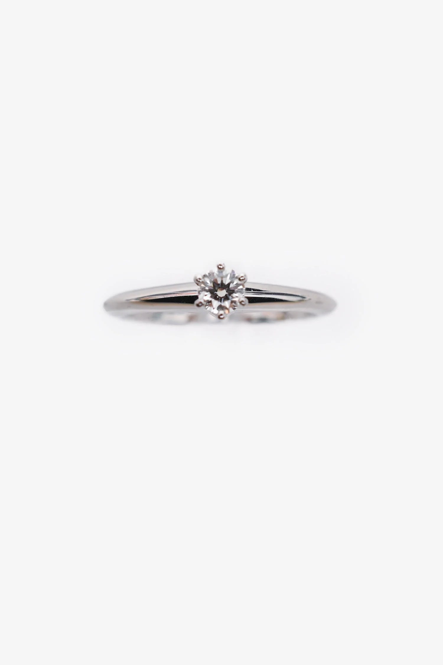 Tiffany & Co. Platinum 0.19ct Diamond Ring Size 5 - Image 3