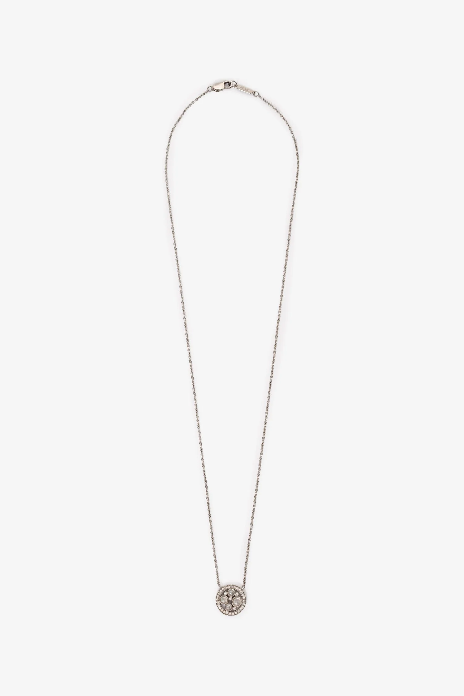 Tiffany & Co. Platinum Diamond Cobblestone Pendant Necklace - Image 2