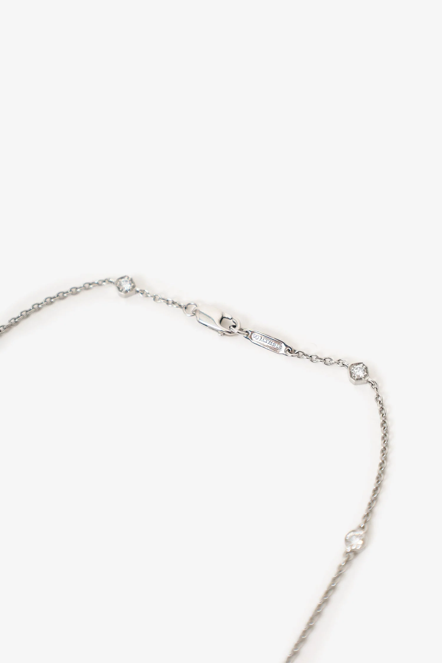 Tiffany & Co. Platinum Diamond Emerald Victoria Key Pendant on Diamond Station Chain - Image 4