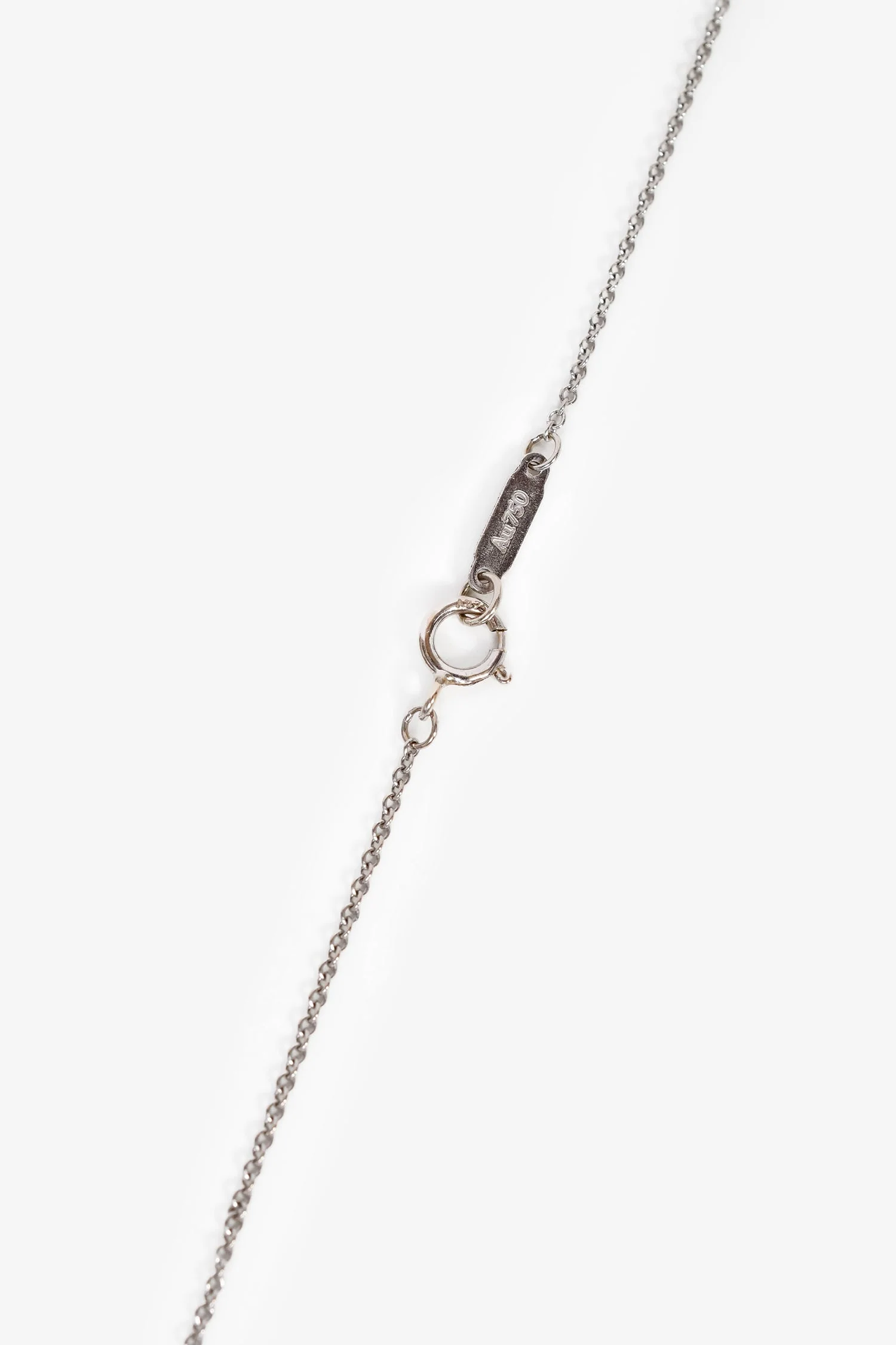 Tiffany & Co. Platinum Diamond 'Fleur de Lis' Turquoise Key Pendant With 18K White Gold Necklace - Image 3
