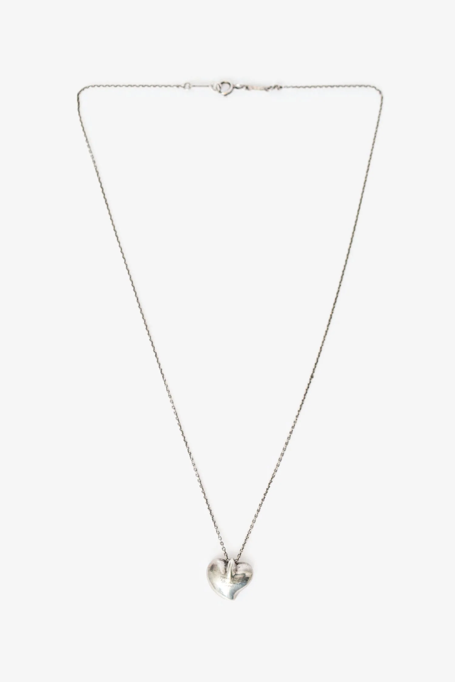 Tiffany & Co Silver Elsa Peretti Sterling Silver Floating Full Heart Necklace - Image 2