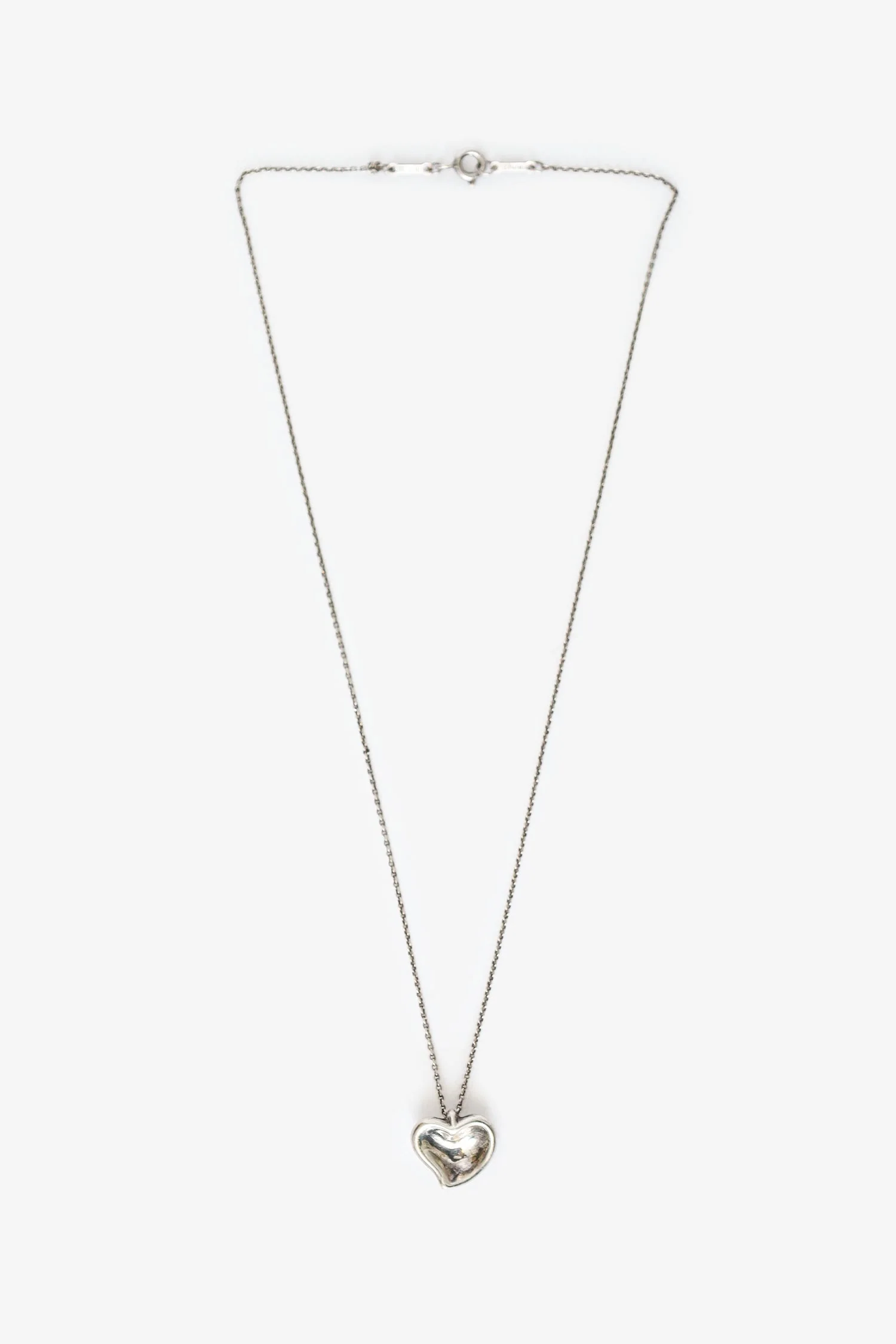 Tiffany & Co Silver Elsa Peretti Sterling Silver Floating Full Heart Necklace - Image 5