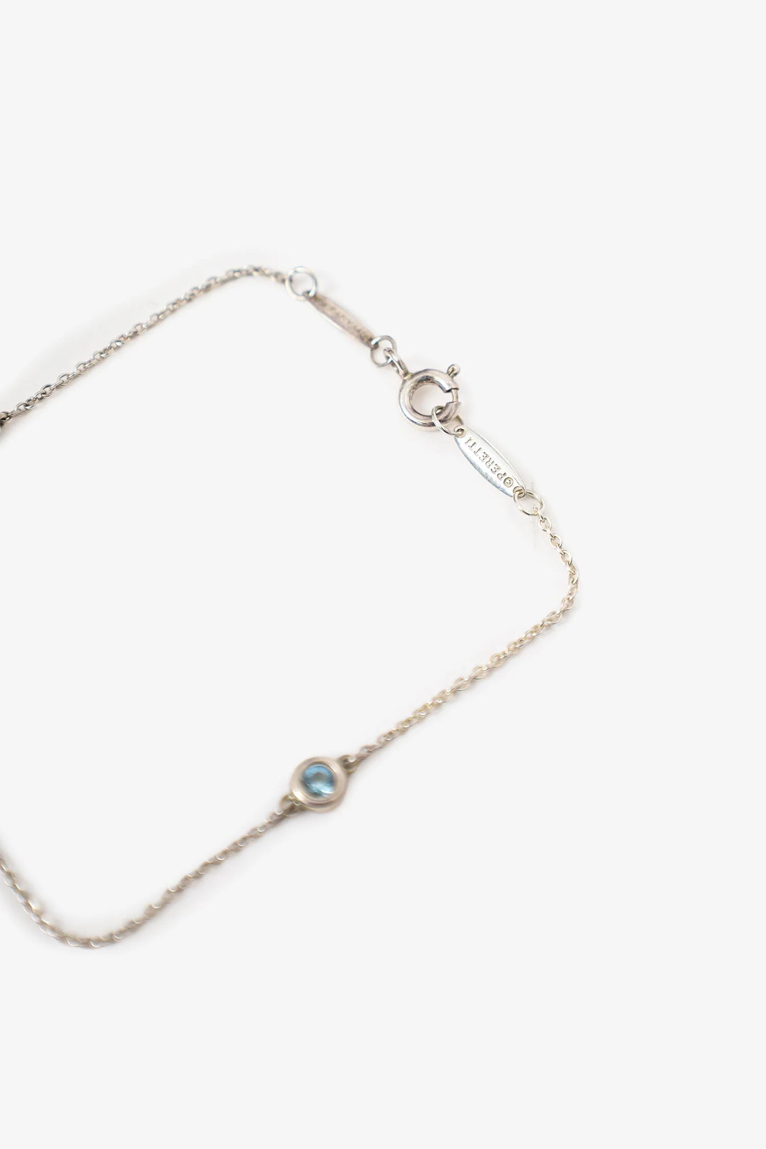 Tiffany & Co. Sterling Silver Aquamarine Elsa Peretti Colour By The Yard Bracelet - Image 3