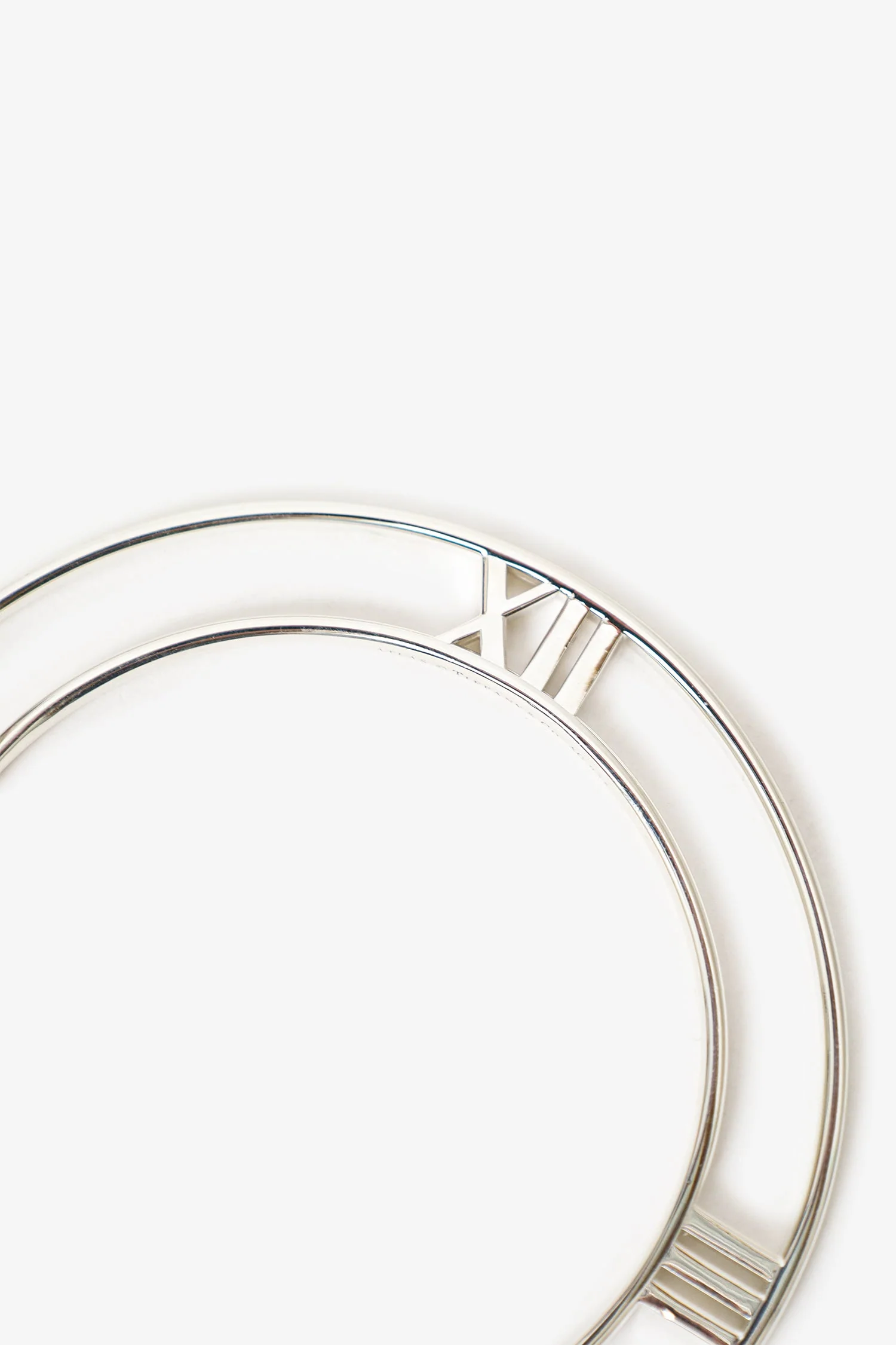 Tiffany & Co Sterling Silver Atlas Roman Numerals Bangle - Image 2