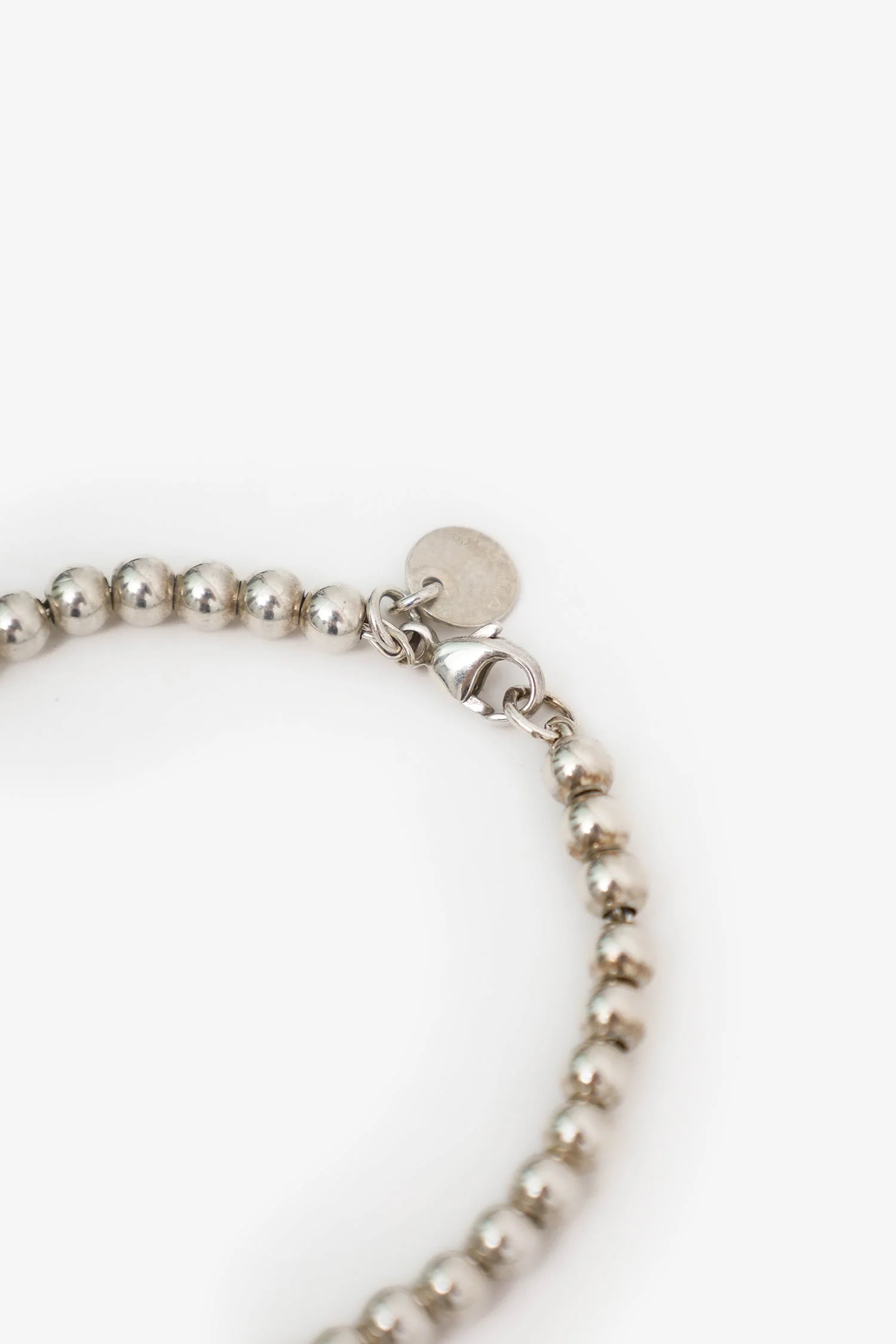 Tiffany & Co. Sterling Silver Beaded Heart Tag Bracelet - Image 3