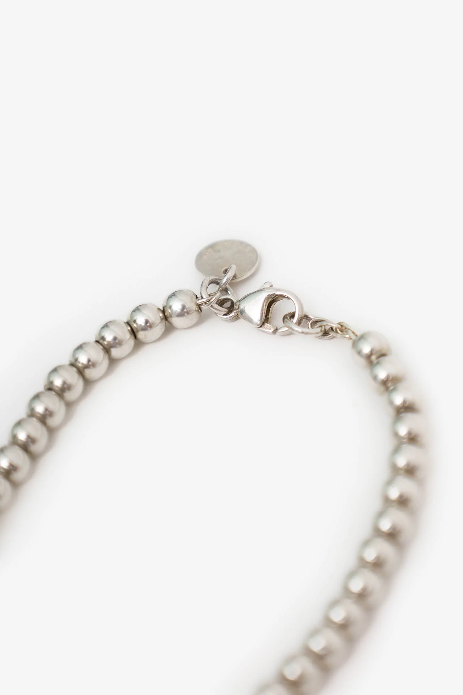 Tiffany & Co. Sterling Silver Beaded Heart Tag Bracelet - Image 3