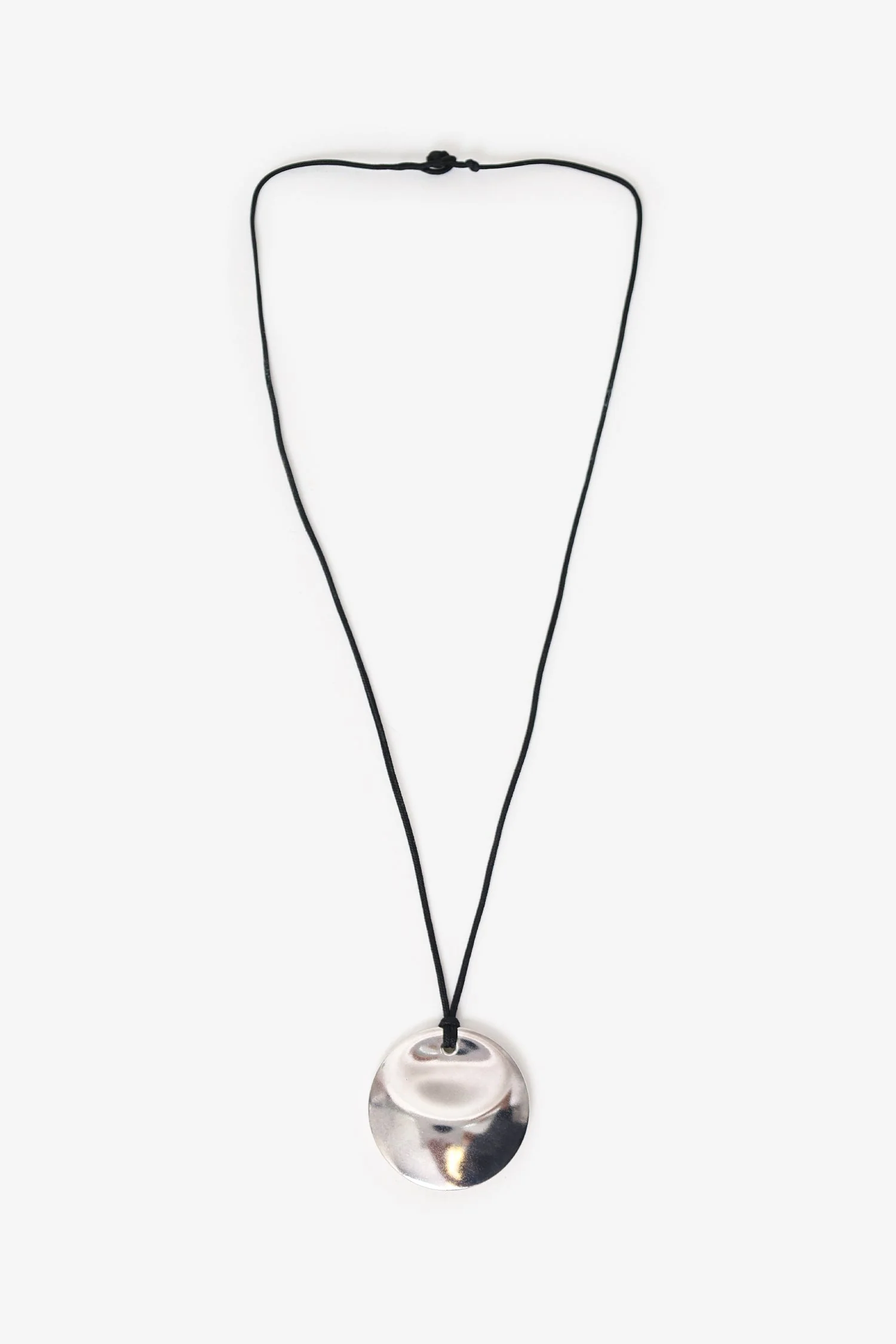 Tiffany & Co. Sterling Silver Elsa Peretti Round Pendant Silk Cord Necklace - Image 2