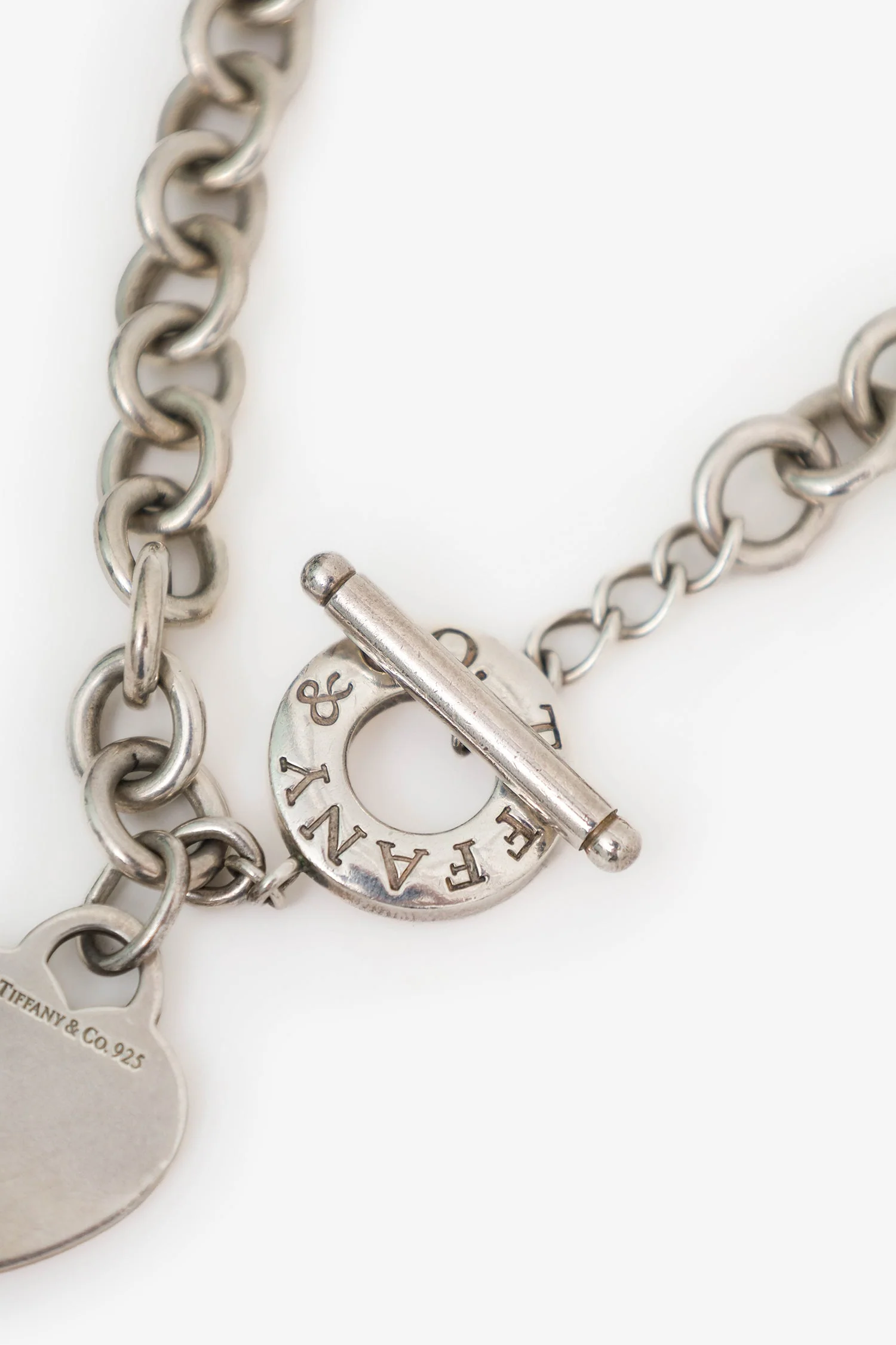 Tiffany & Co. Sterling Silver Heart Tag Toggle Choker Necklace - Image 2