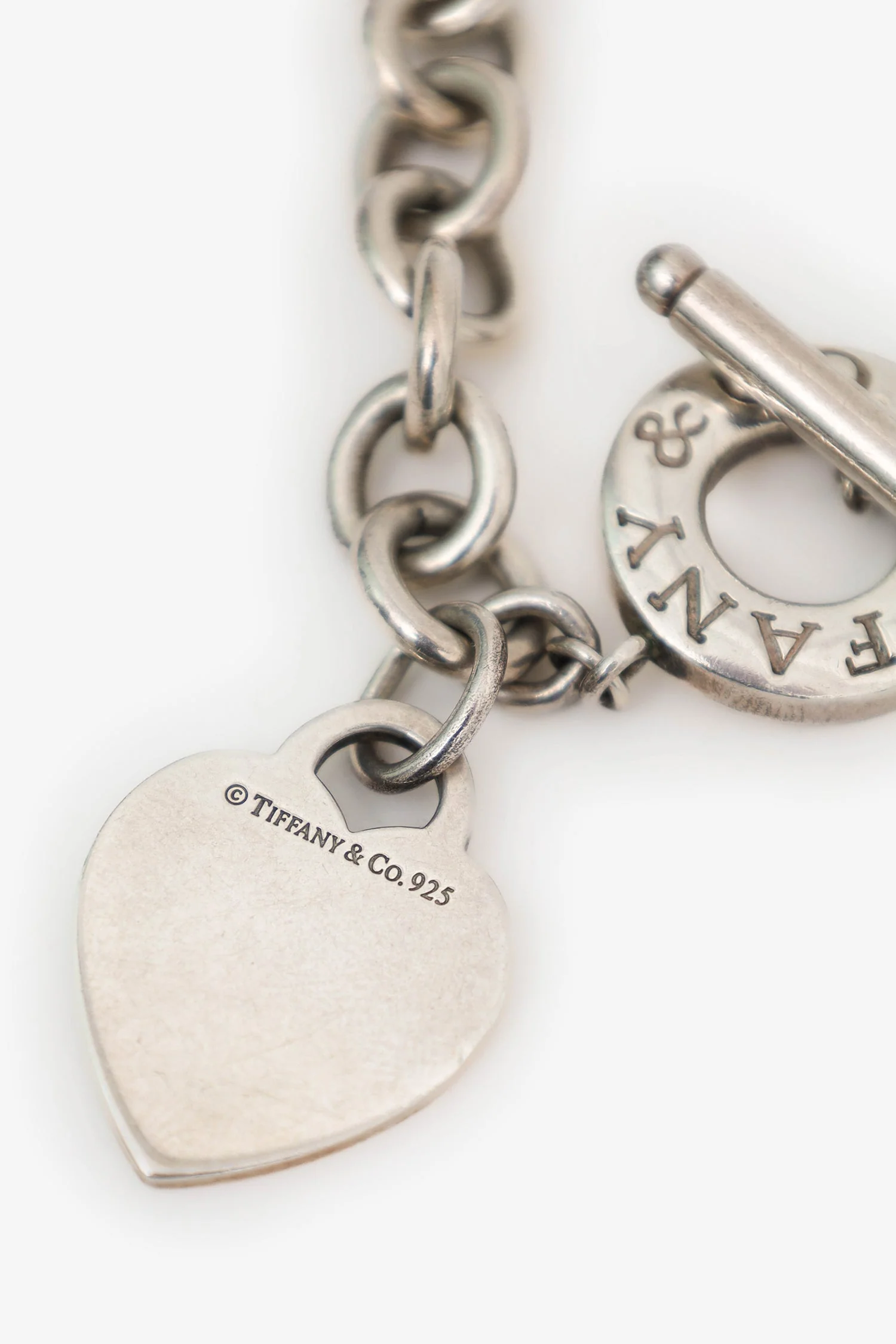Tiffany & Co. Sterling Silver Heart Tag Toggle Choker Necklace - Image 3