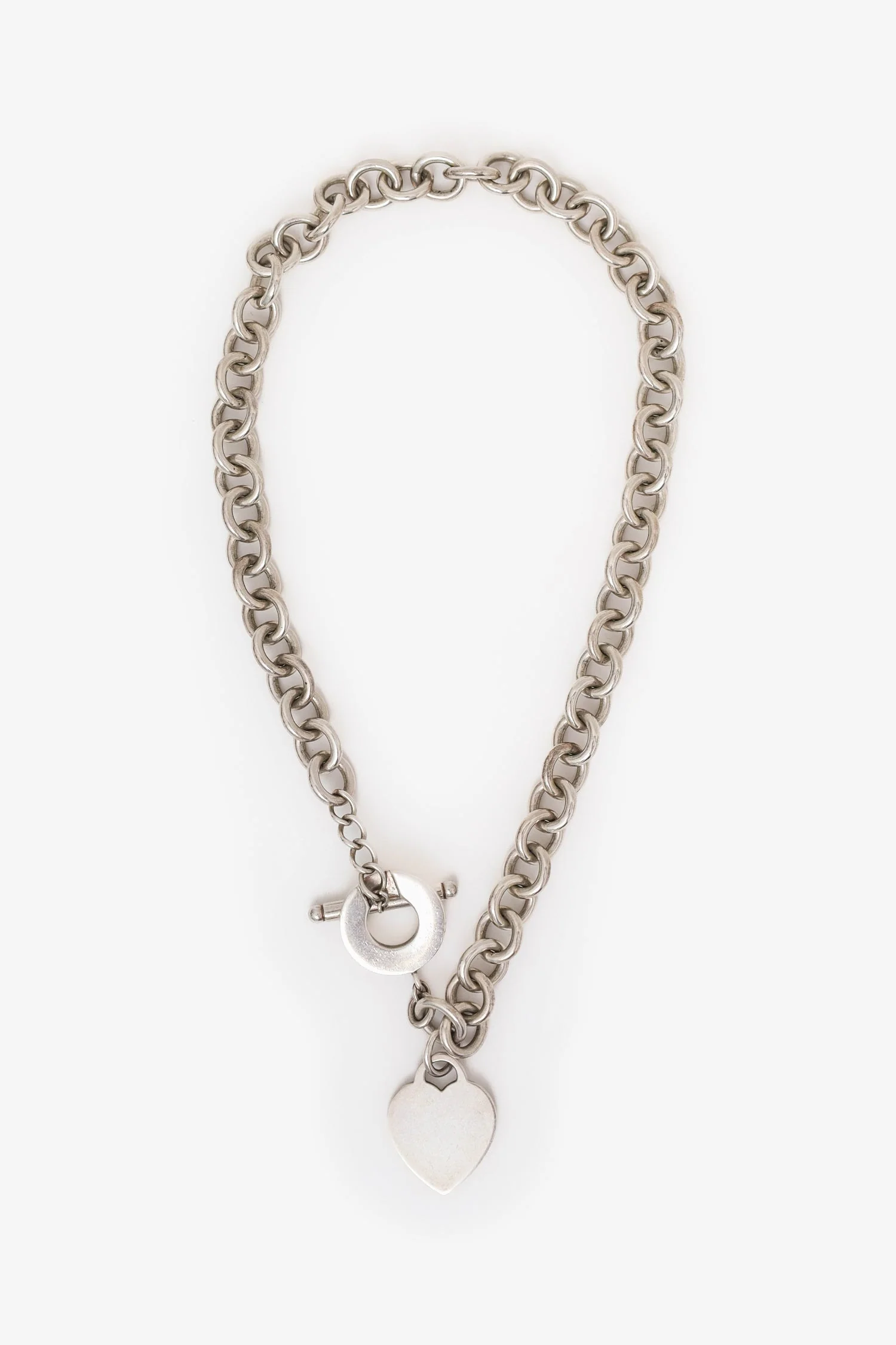 Tiffany & Co. Sterling Silver Heart Tag Toggle Choker Necklace - Image 4