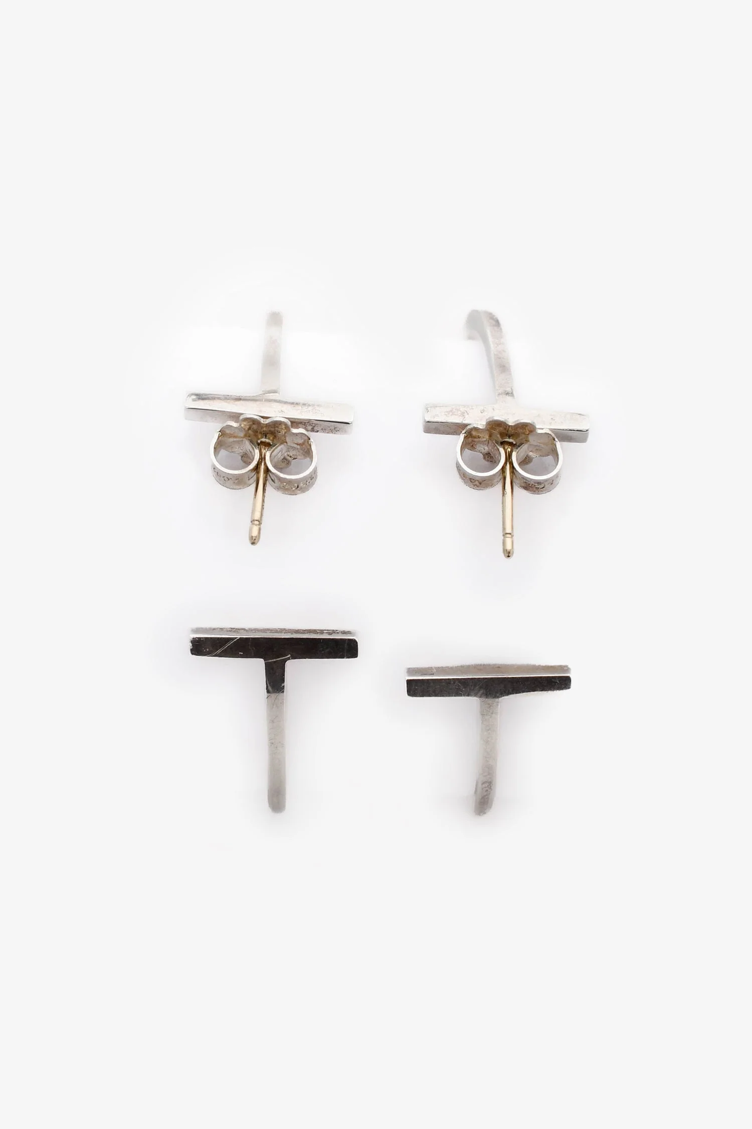Tiffany & Co. Sterling Silver 'T-Wire' Hoop Earrings - Image 2