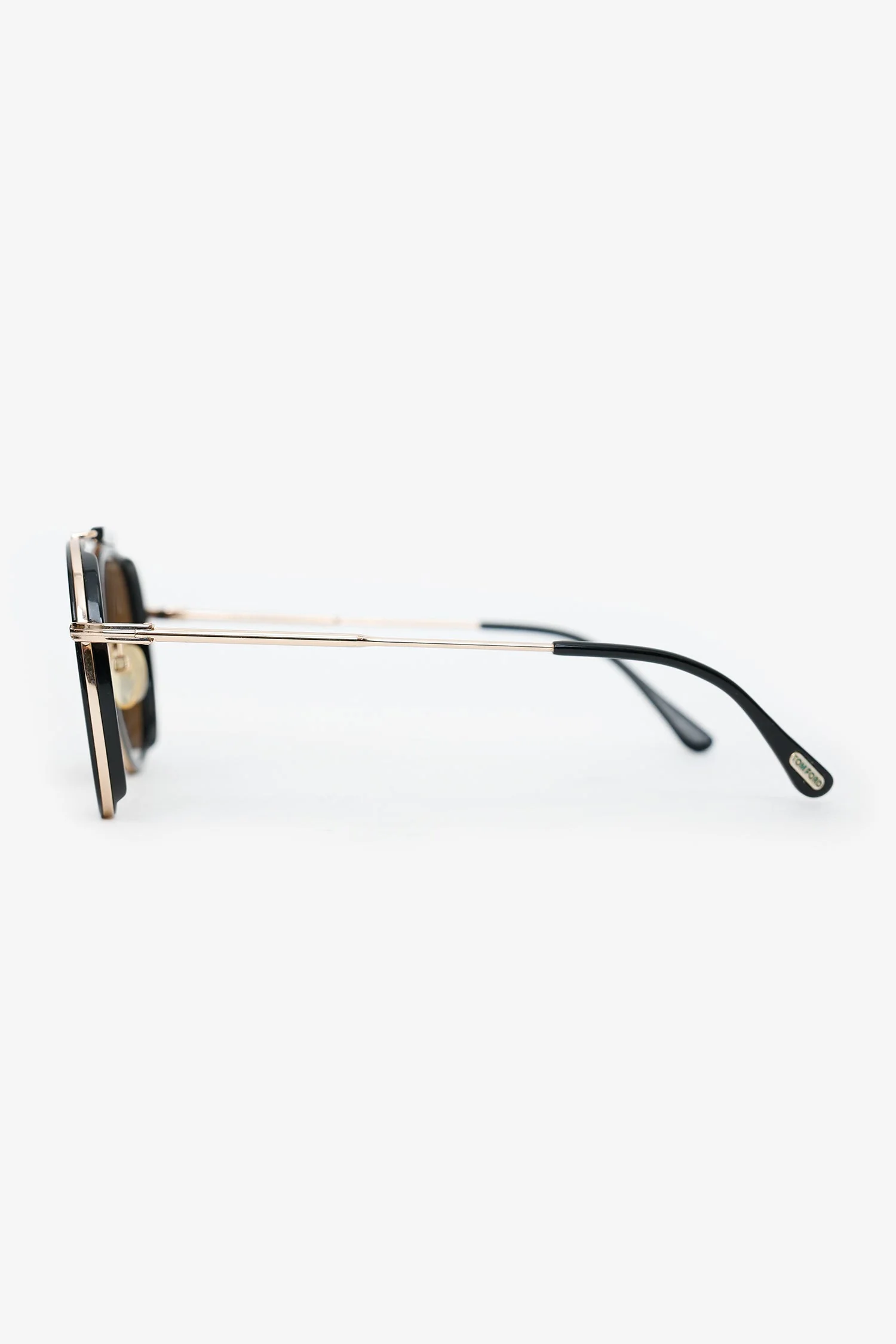 Tom Ford Black/Gold Aviator Sunglasses - Image 3