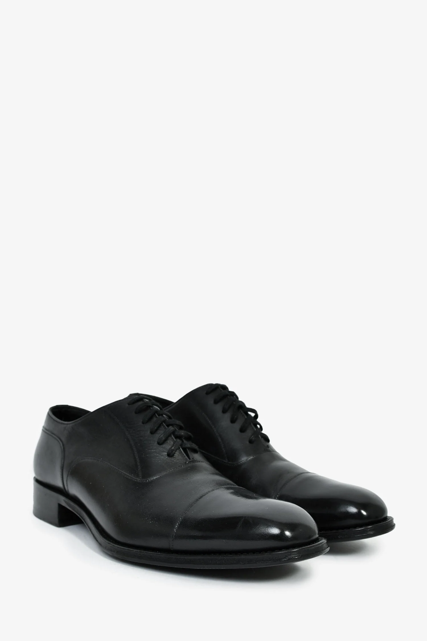 Tom Ford Black Leather Oxford Shoes Size 10.5 Mens - Image 2