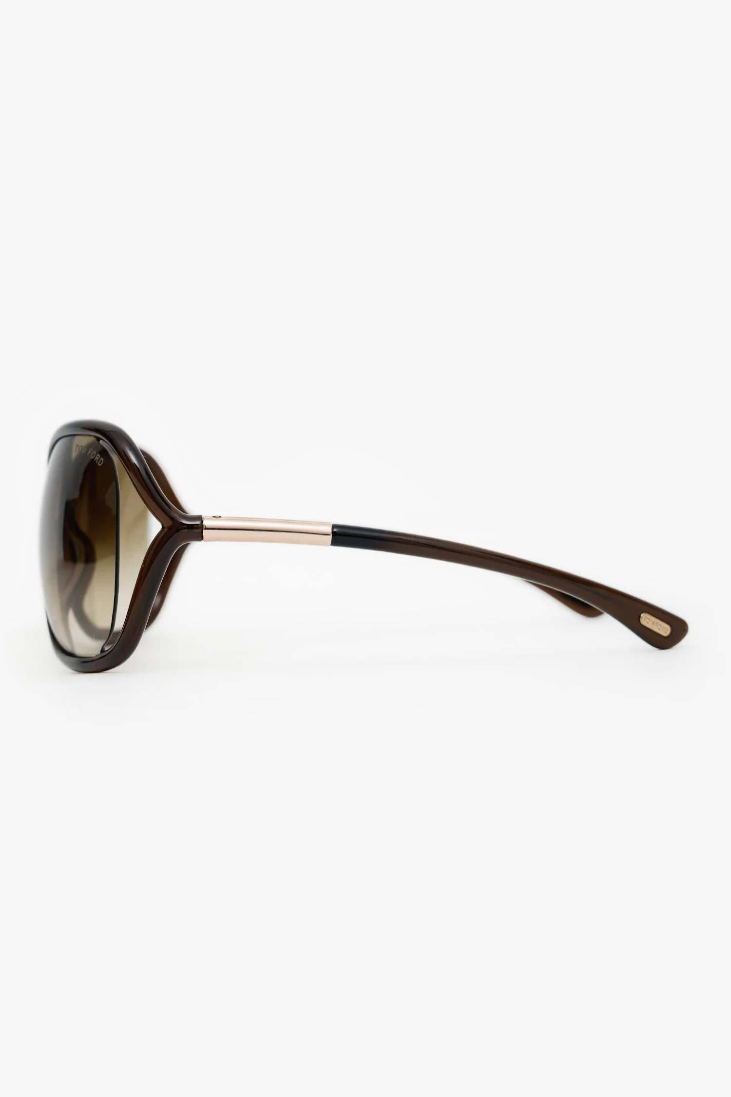 Tom Ford Brown Frame Raquel TF76 Oversized Sunglasses - Image 3