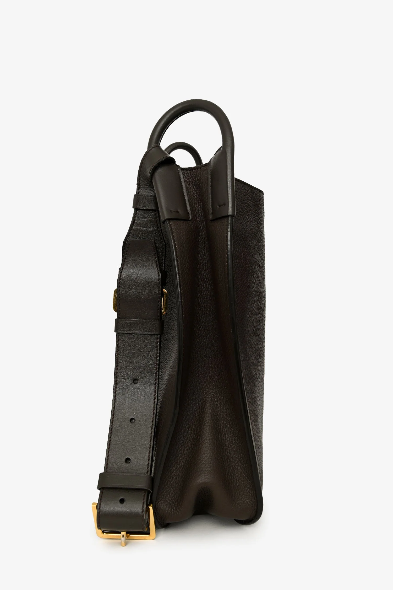 Tom Ford Brown Leather Oversized Crossbody Bag - Image 3