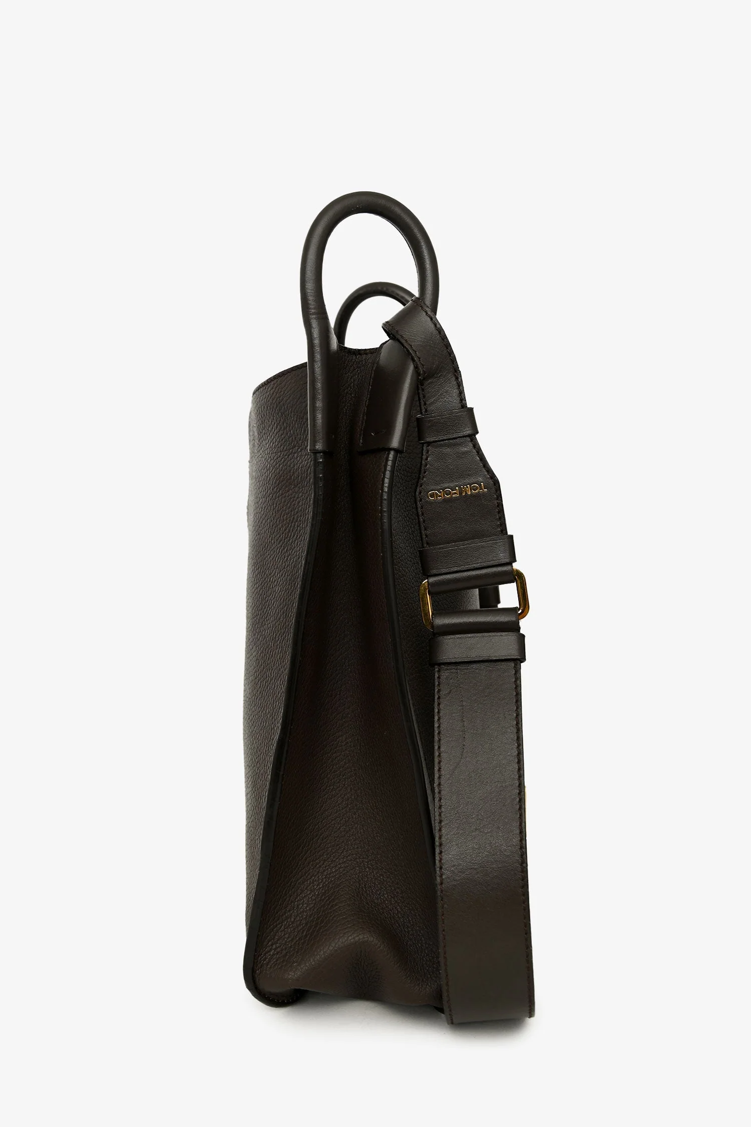 Tom Ford Brown Leather Oversized Crossbody Bag - Image 4