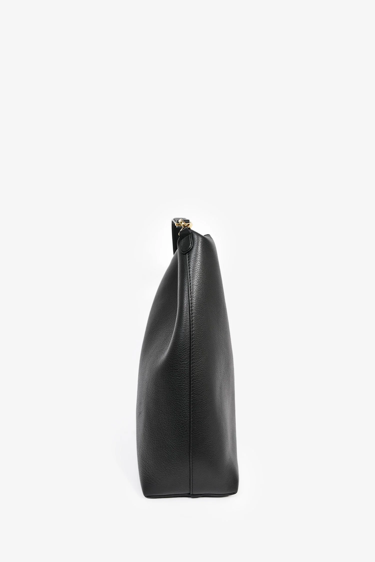 Toteme Black Leather Oversized Logo Shoulder Bag - Image 3