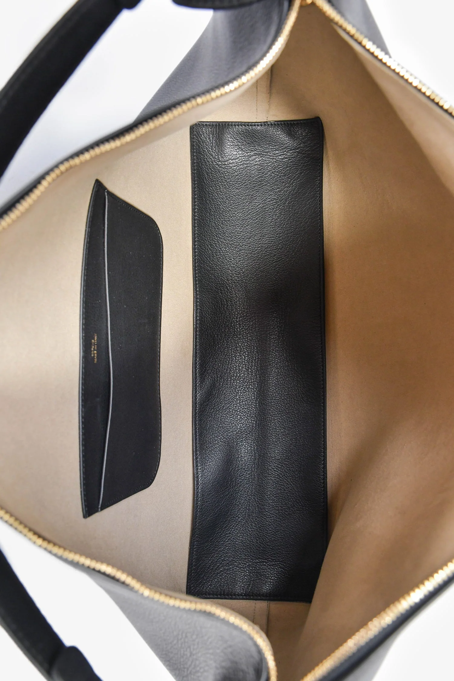Toteme Black Leather Oversized Logo Shoulder Bag - Image 6