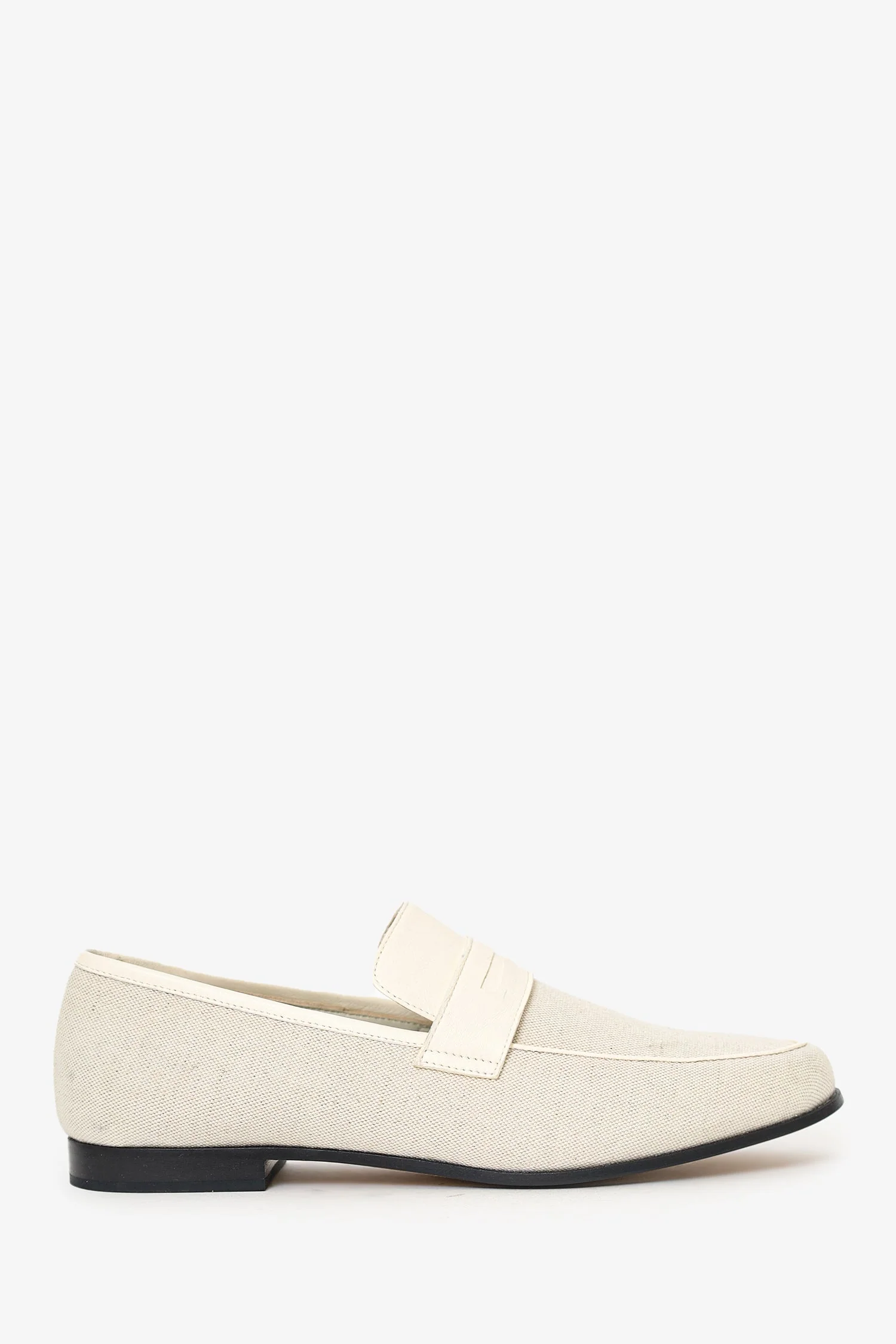 Toteme White Canvas Loafers Size 40