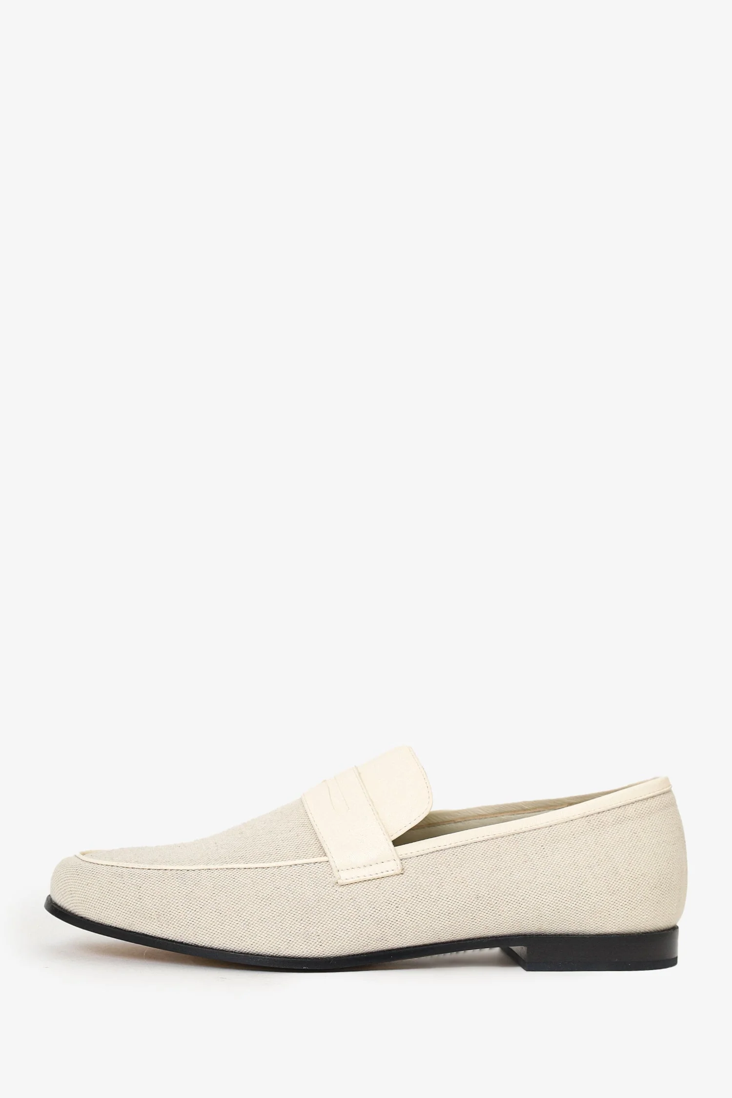 Toteme White Canvas Loafers Size 40 - Image 5
