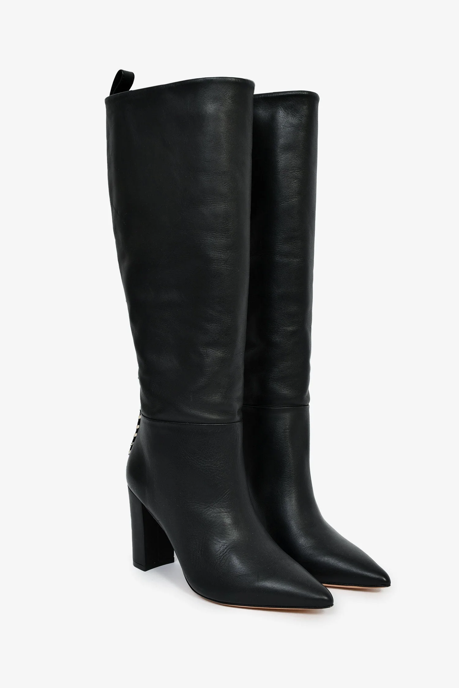 Ulla Johnson Black Leather Whip Stitch Trim Boots Size 35 - Image 2