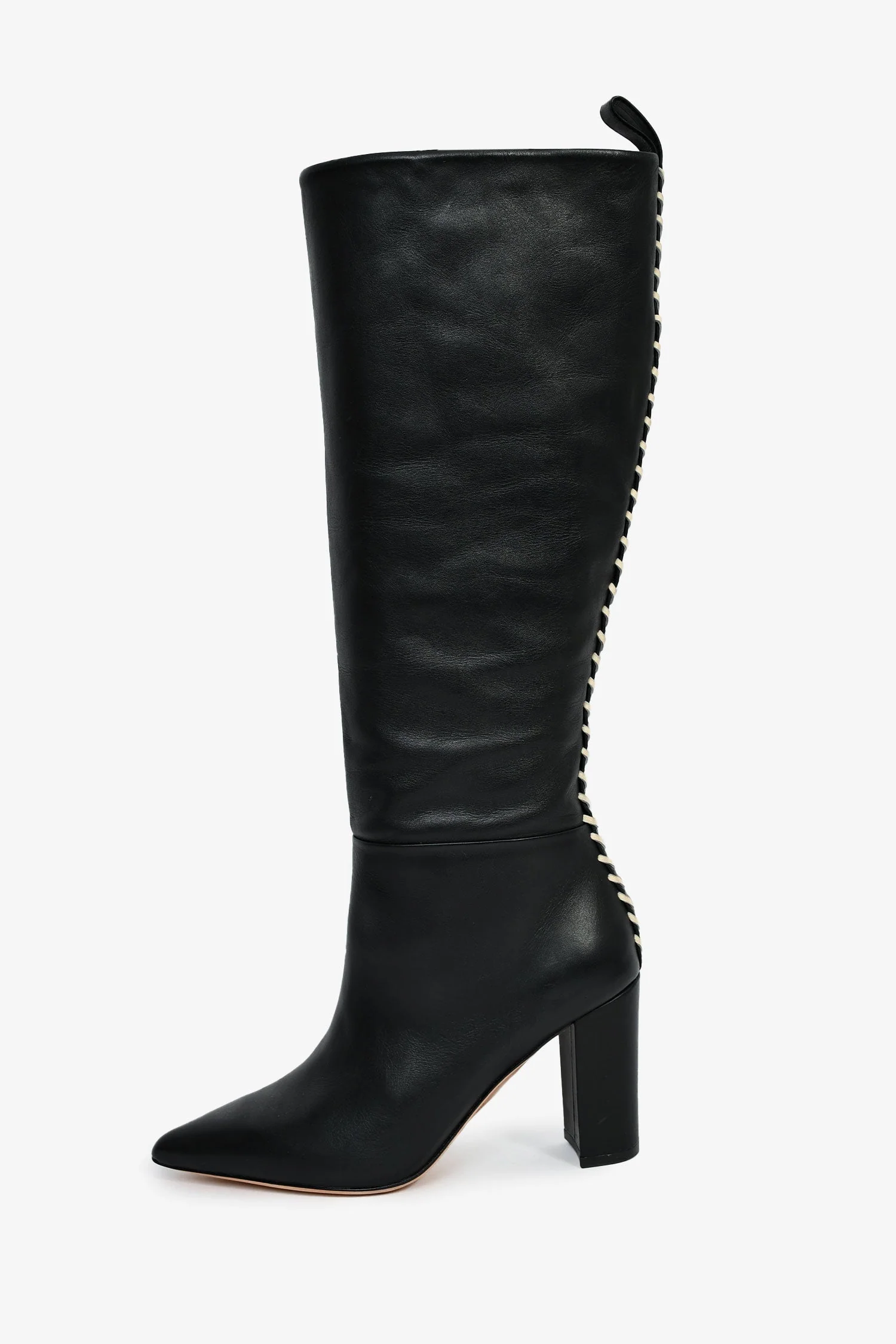 Ulla Johnson Black Leather Whip Stitch Trim Boots Size 35 - Image 4