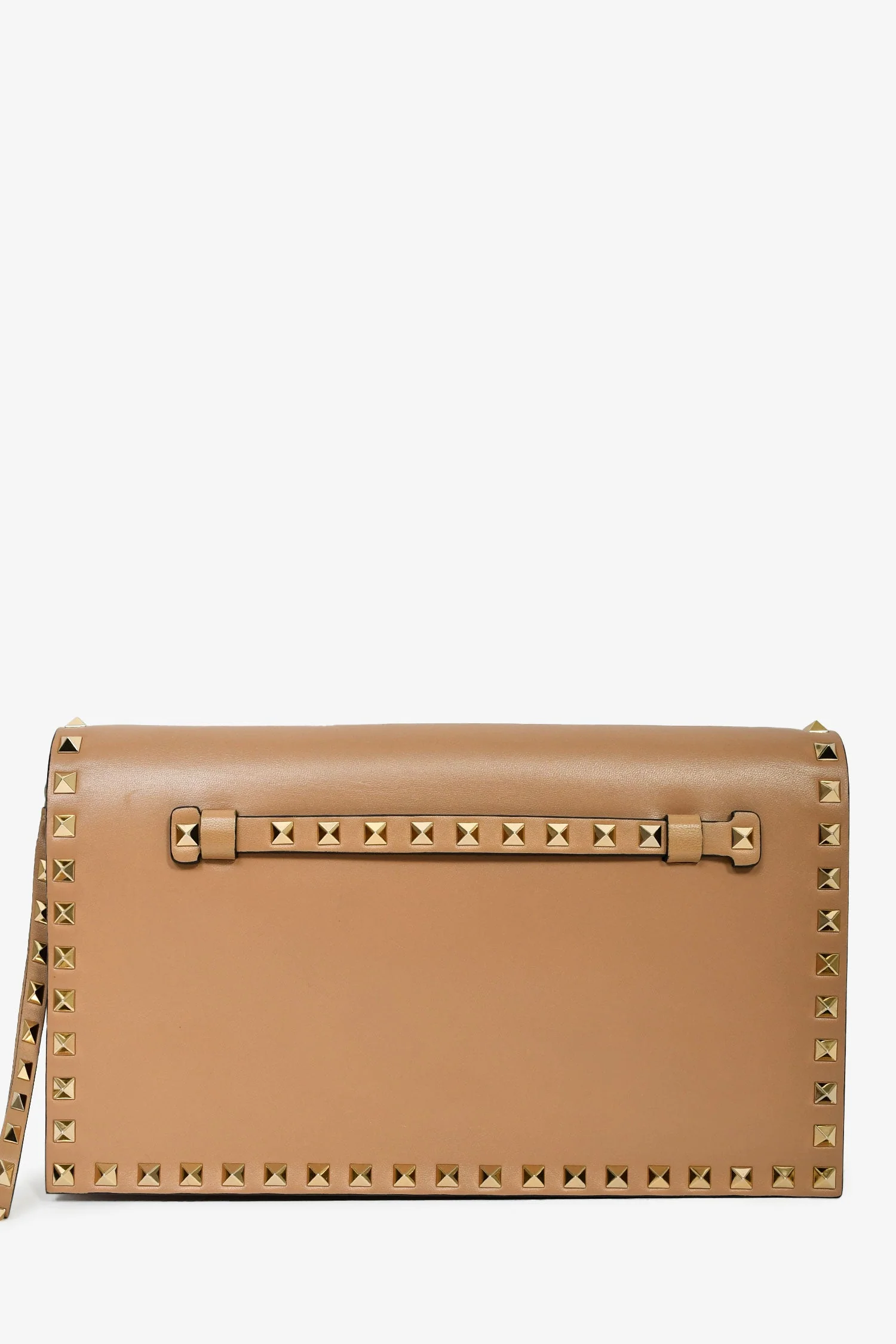 Valentino Beige Leather Rockstud Clutch - Image 2