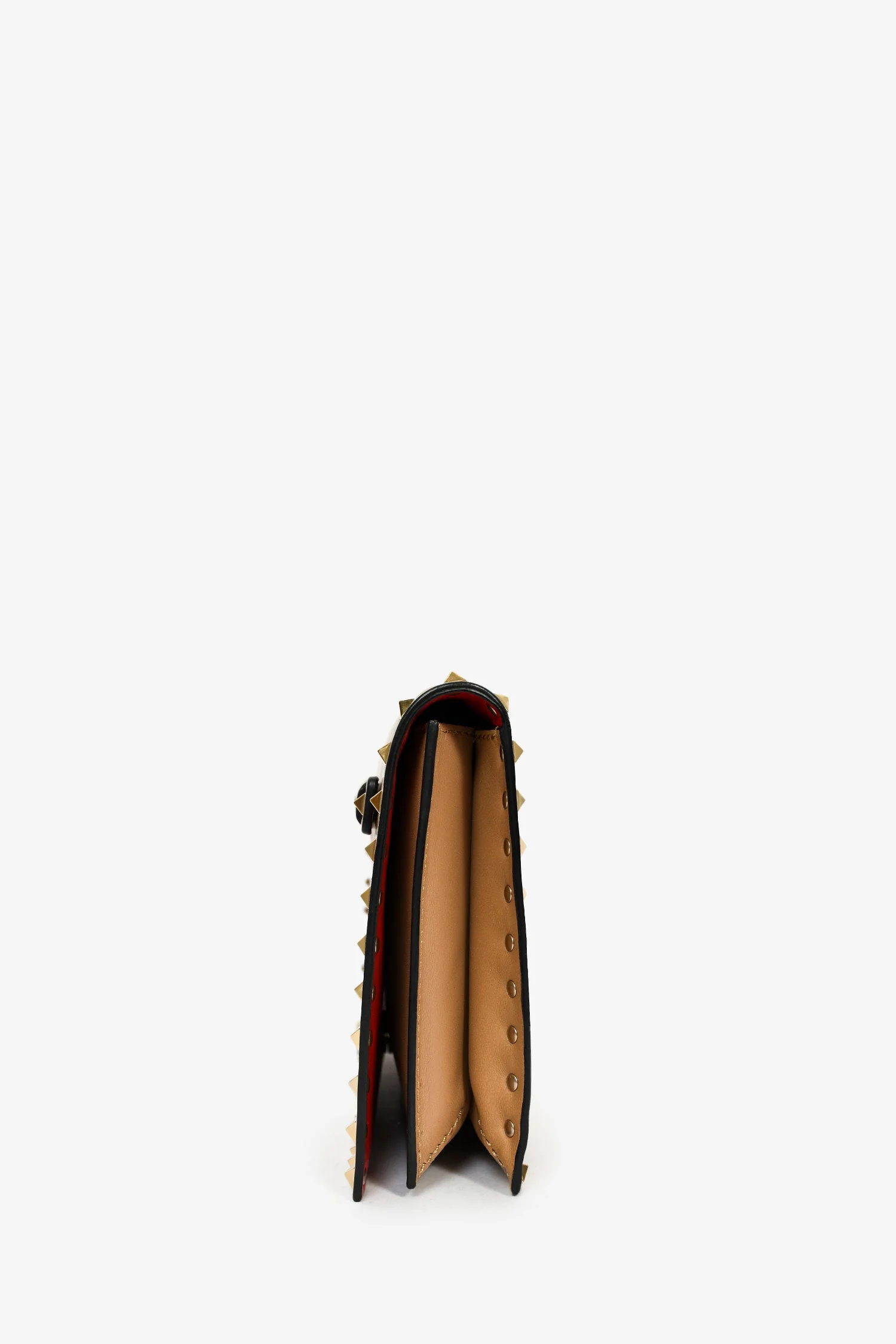 Valentino Beige Leather Rockstud Clutch - Image 4