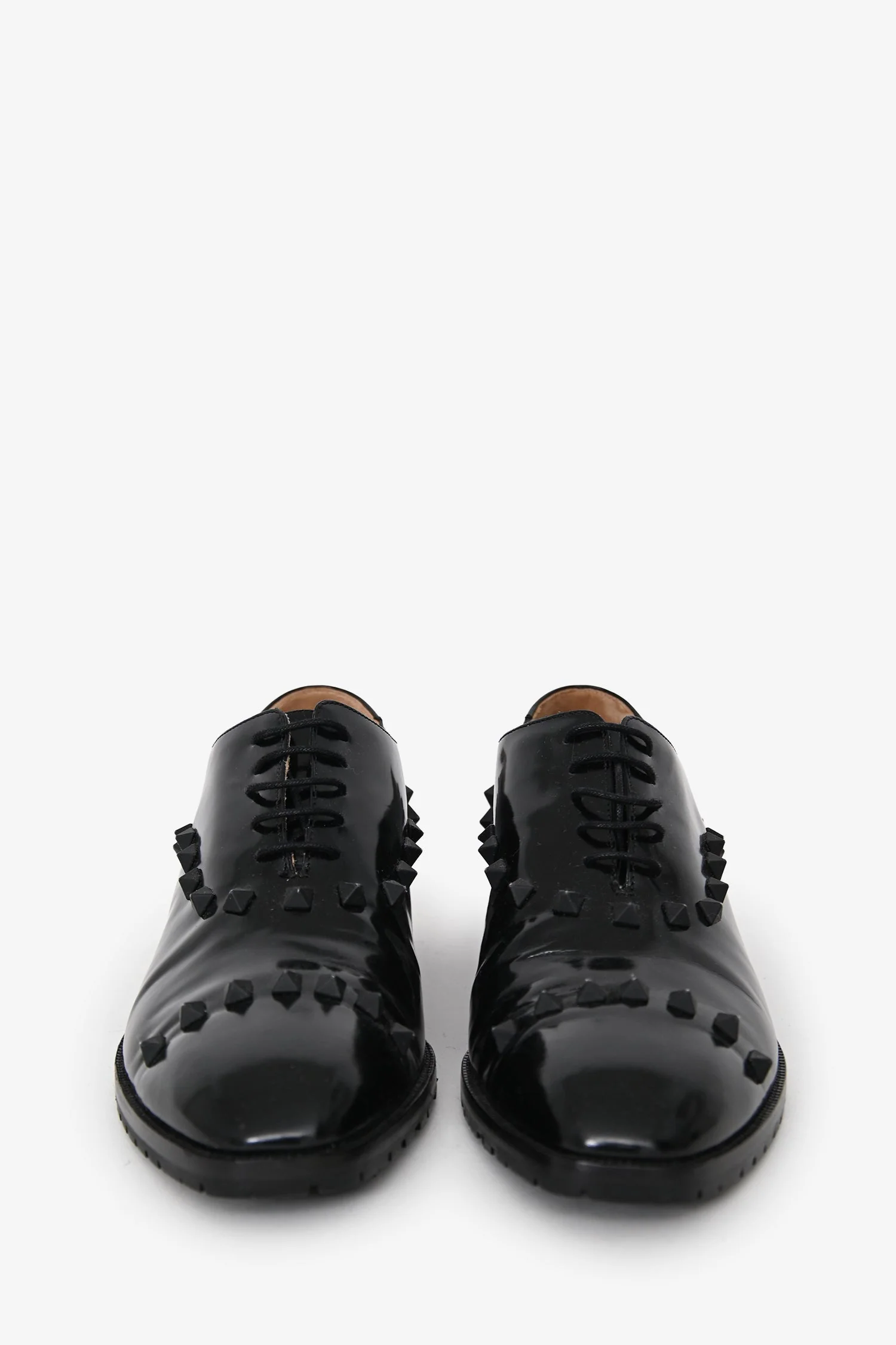 Valentino Black Brushed Leather Rockstud Loafers Size 39 - Image 3