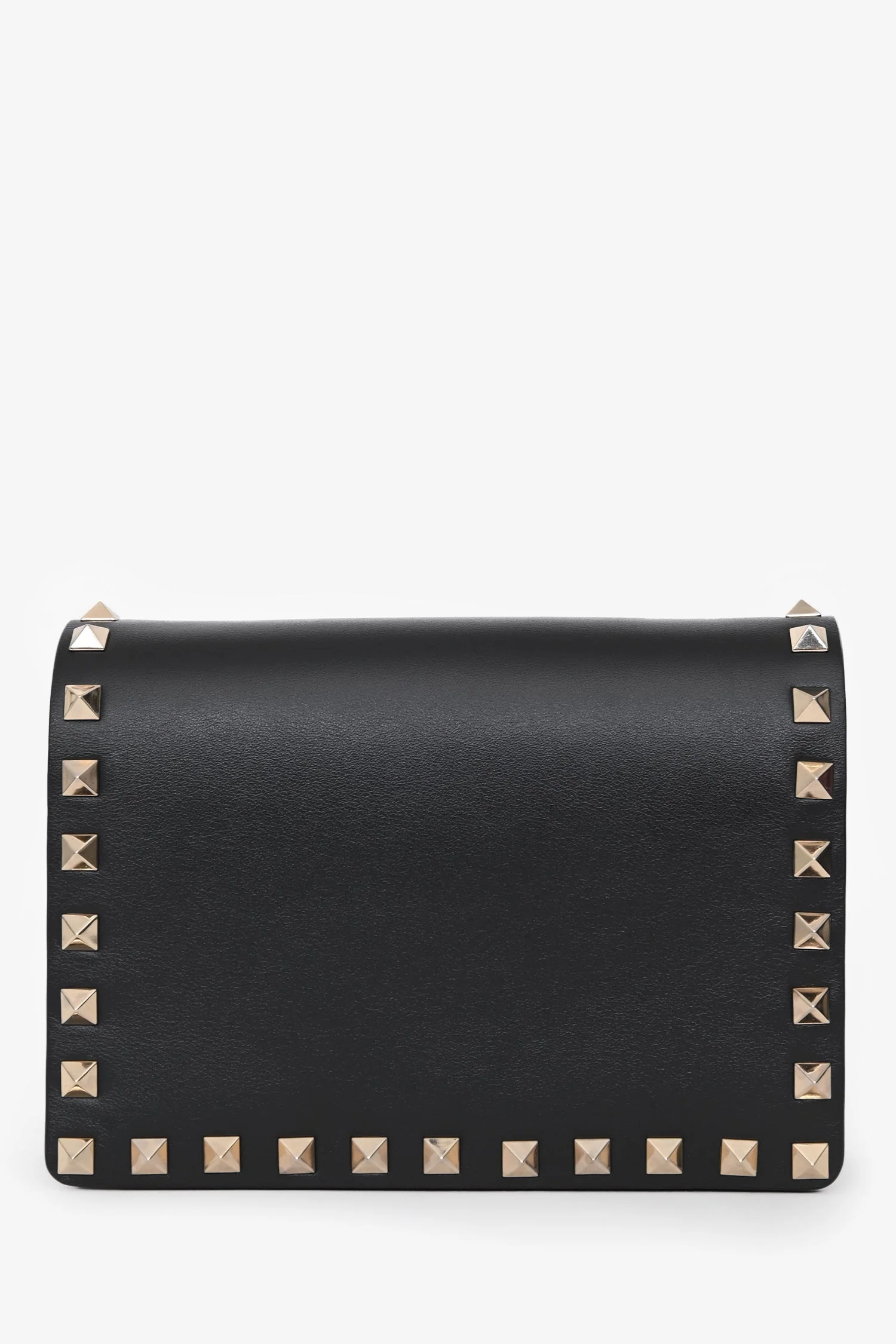 Valentino Black Leather Rockstud Mini Chain Pouch Bag - Image 2