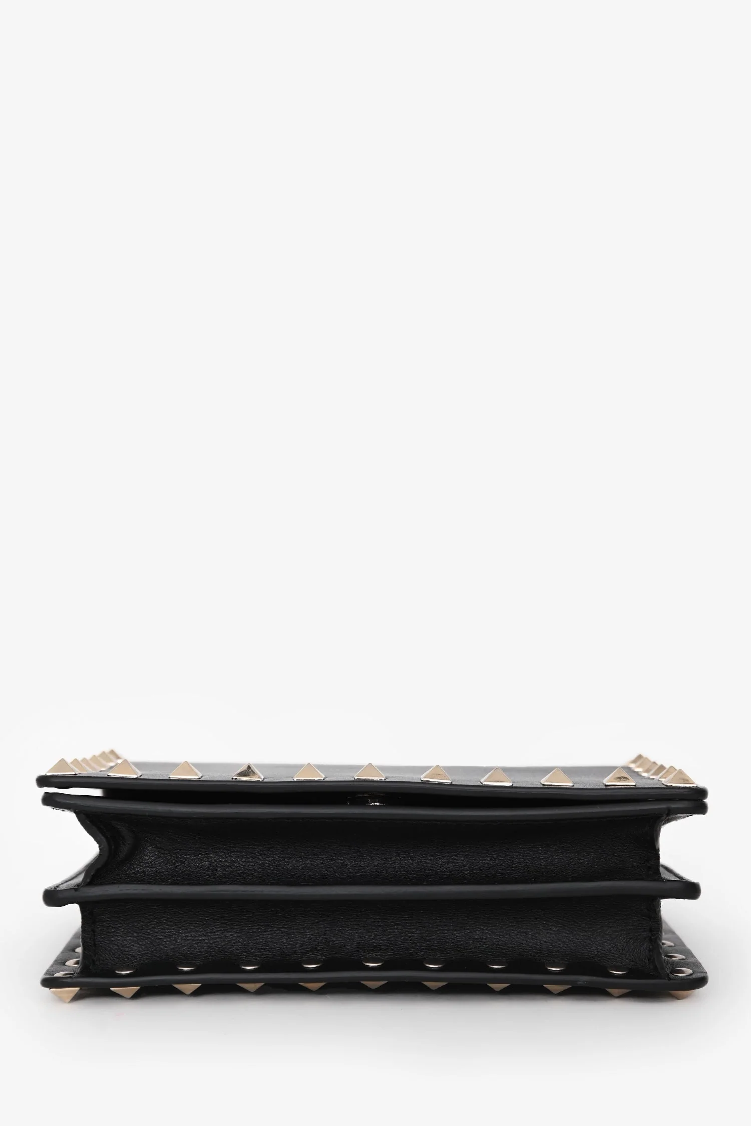Valentino Black Leather Rockstud Mini Chain Pouch Bag - Image 5