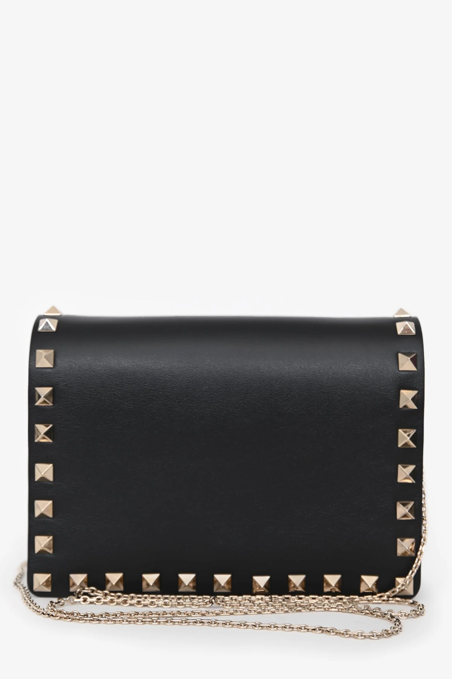 Valentino Black Leather Rockstud Mini Chain Pouch Bag - Image 7