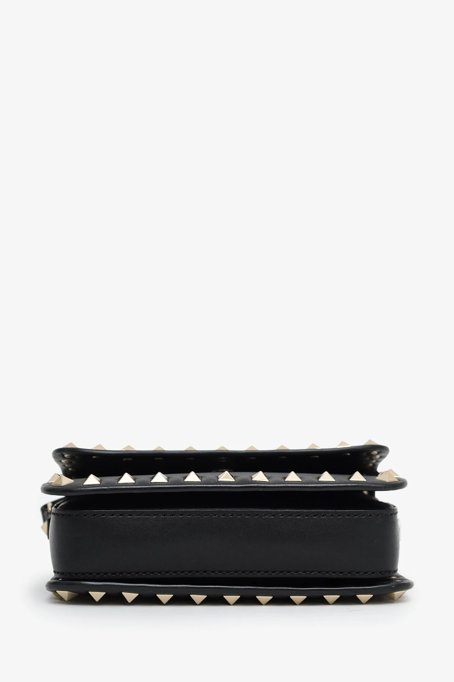 Valentino Black Leather Rockstud Small Flap Bag - Image 5