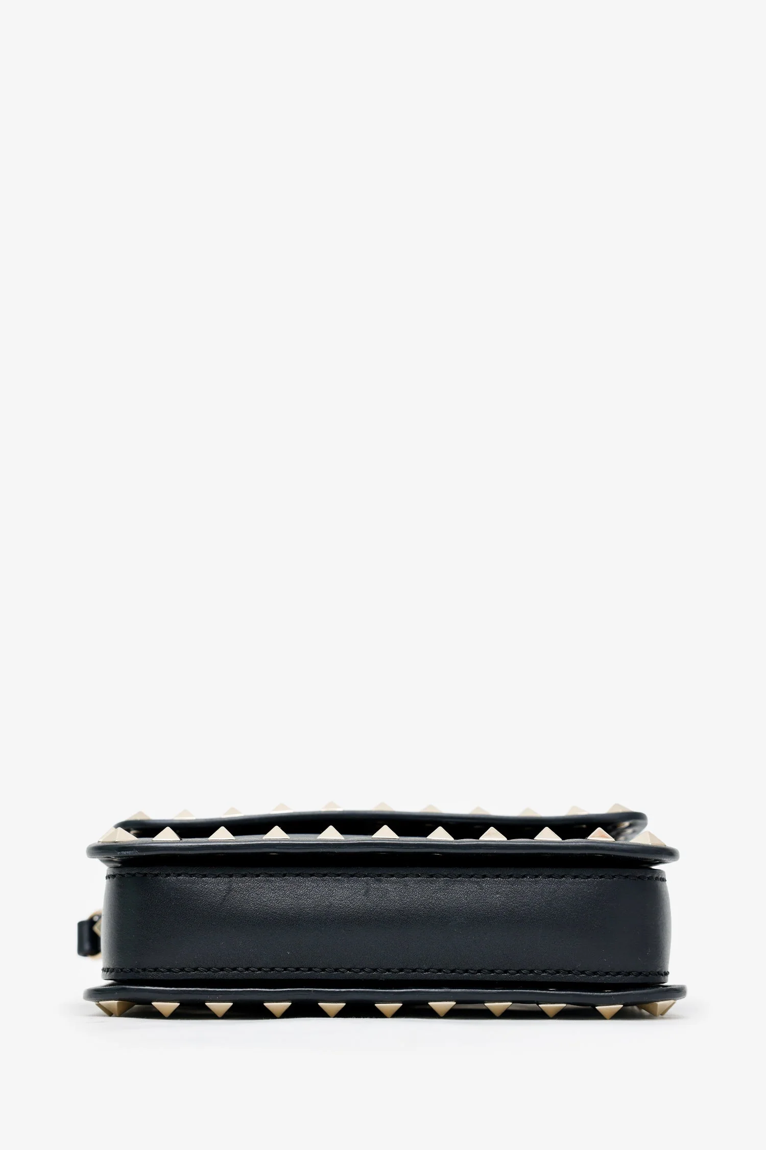 Valentino Black Leather Rockstud Small Flap Bag - Image 5