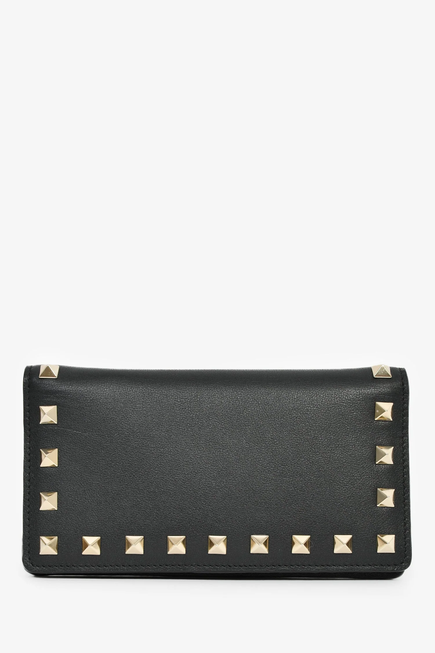 Valentino Black Leather Rockstud Small Wallet with Removable Pouch - Image 2