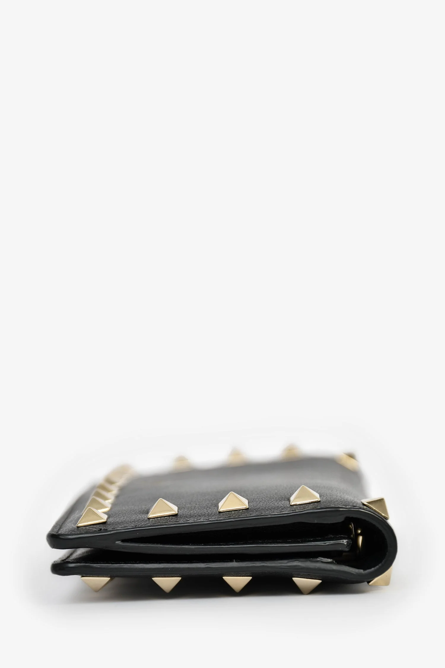 Valentino Black Leather Rockstud Small Wallet with Removable Pouch - Image 3