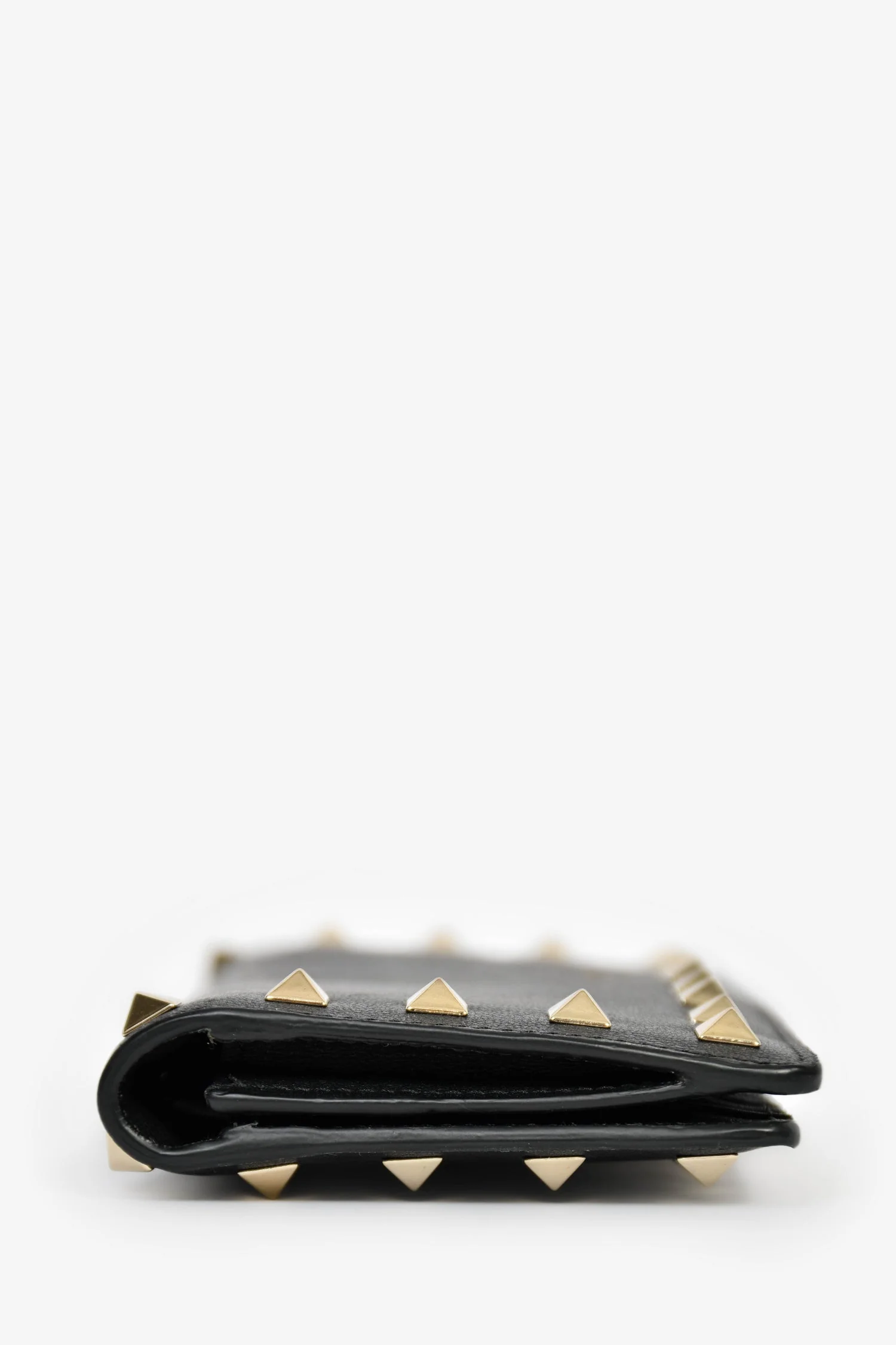 Valentino Black Leather Rockstud Small Wallet with Removable Pouch - Image 4